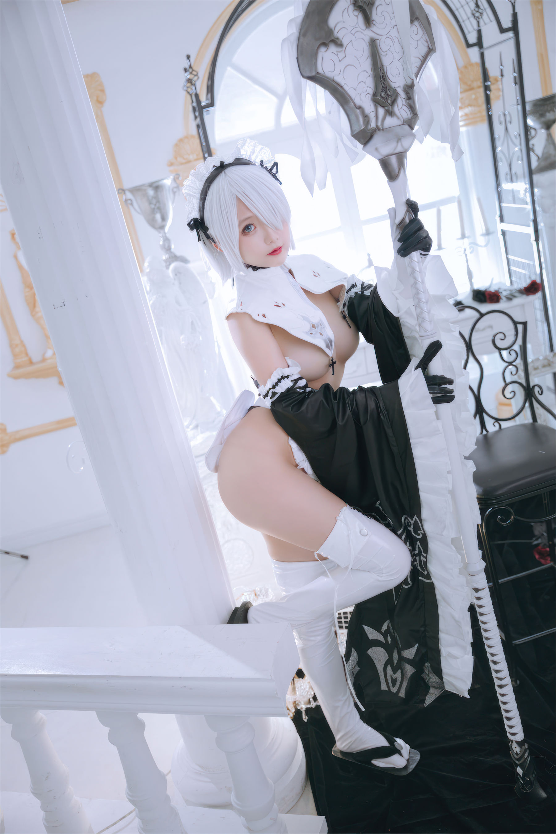 Cosplay 日奈娇 - 2B奶盖女仆  第3张