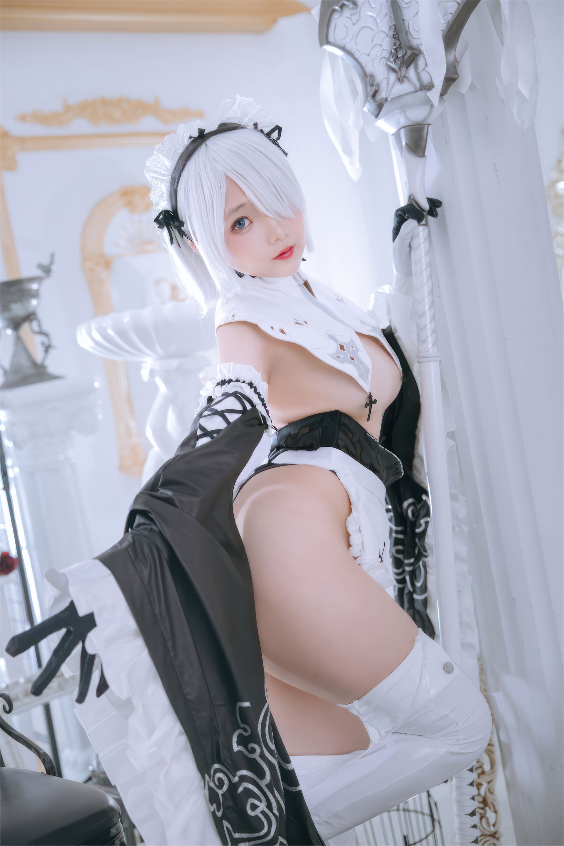 Cosplay 日奈娇 - 2B奶盖女仆  第4张