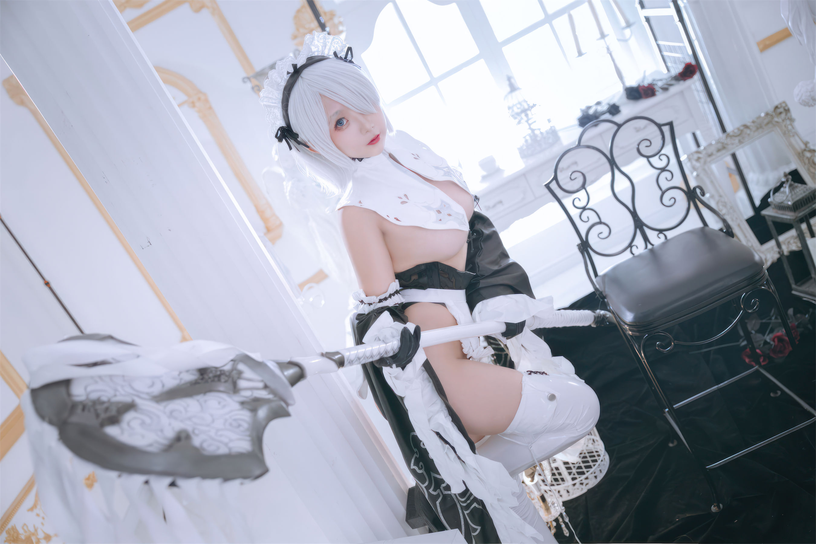 Cosplay 日奈娇 - 2B奶盖女仆  第2张