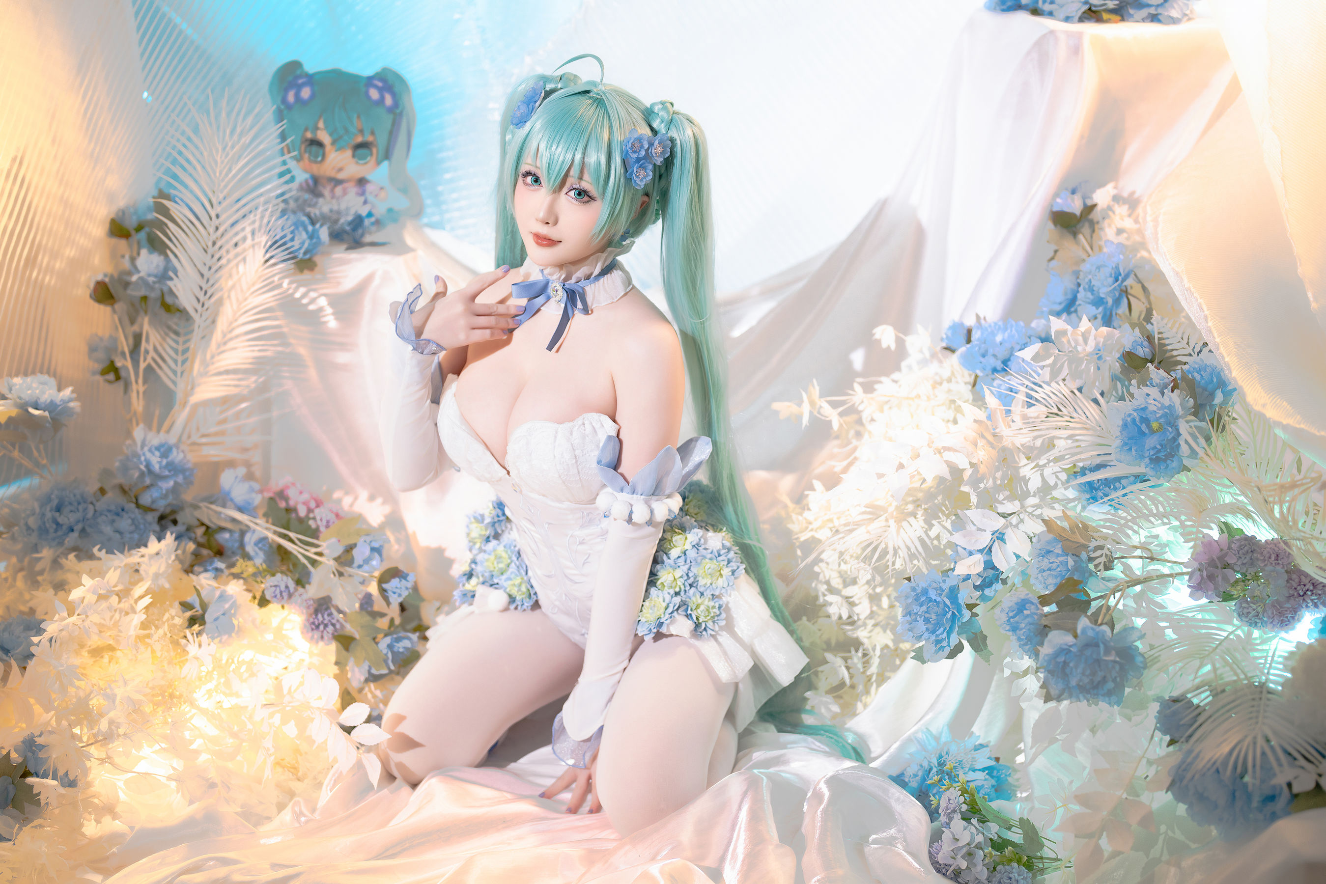 Coser小姐姐 星之迟迟 - 初音未来 粉蝶花精灵  第27张
