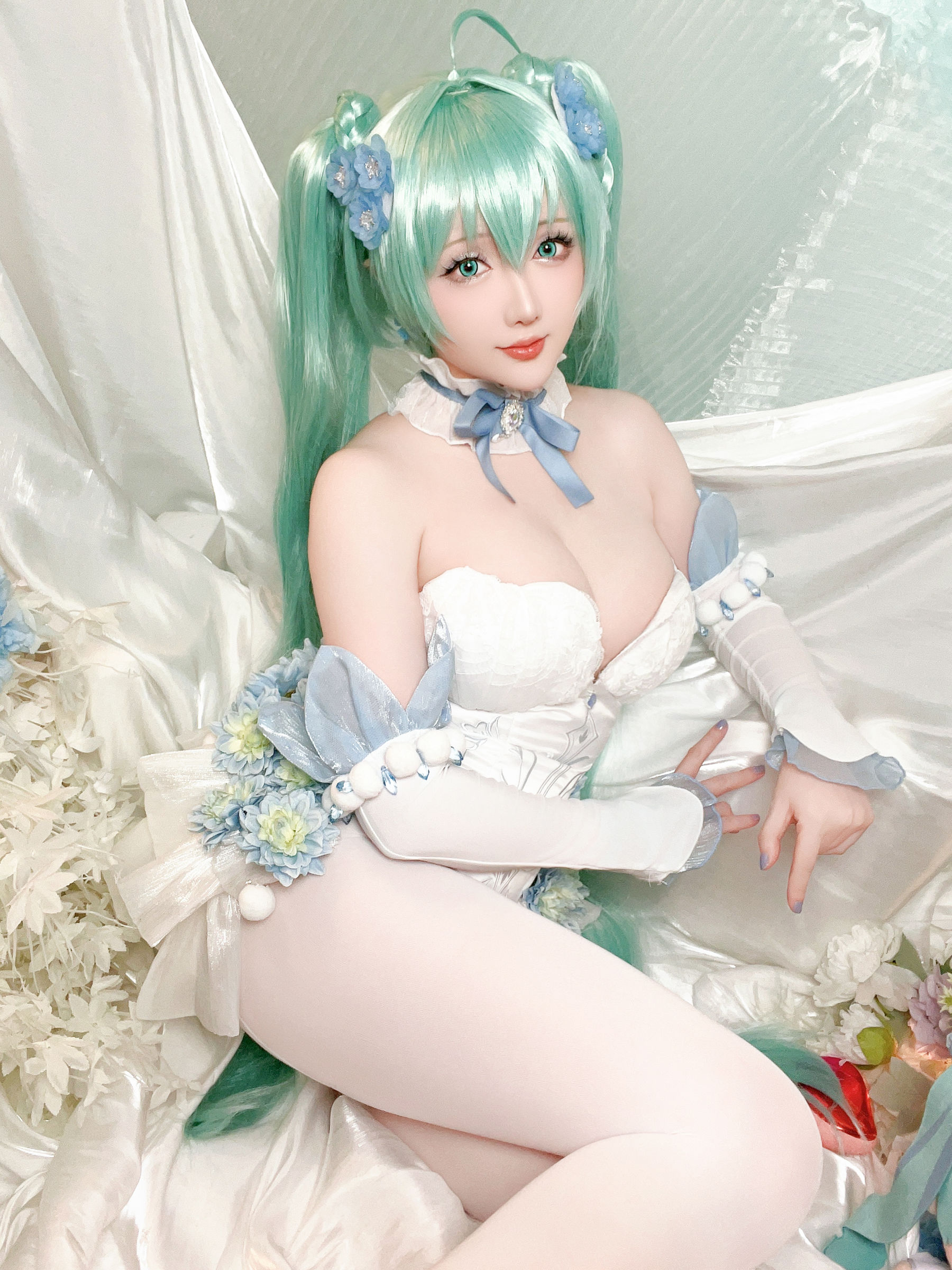 Coser小姐姐 星之迟迟 - 初音未来 粉蝶花精灵  第54张