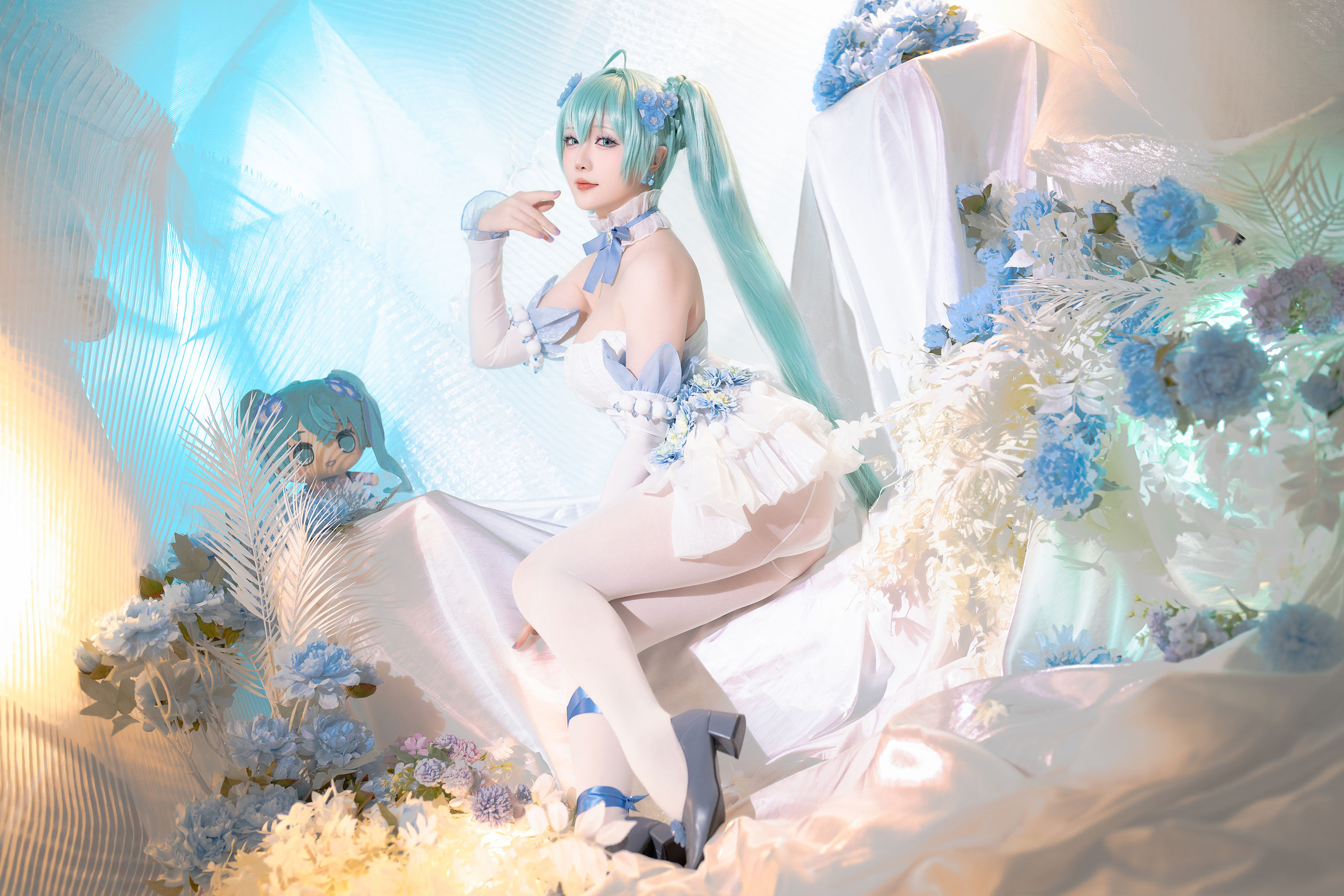 Coser小姐姐 星之迟迟 - 初音未来 粉蝶花精灵  第22张