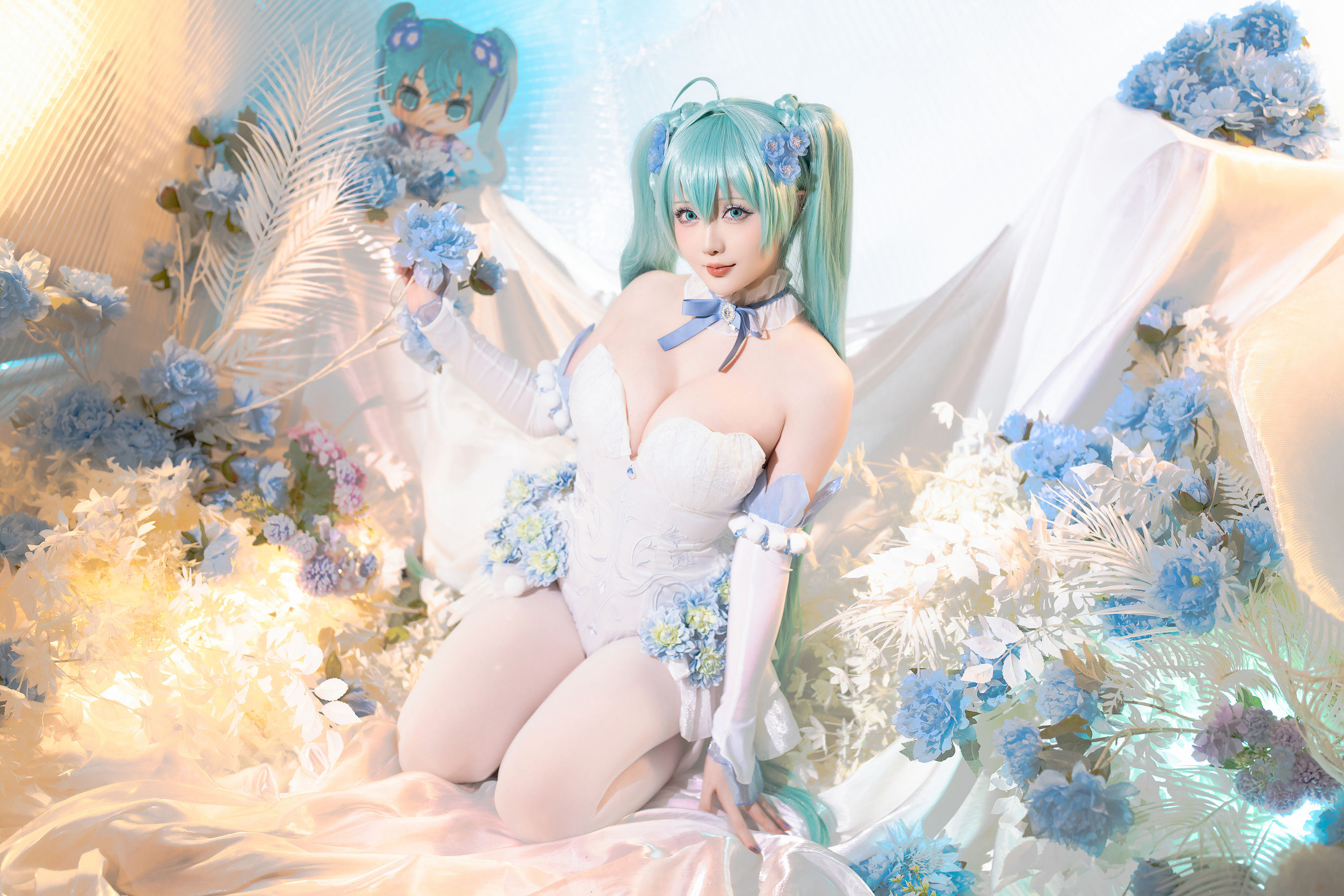 Coser小姐姐 星之迟迟 - 初音未来 粉蝶花精灵  第26张