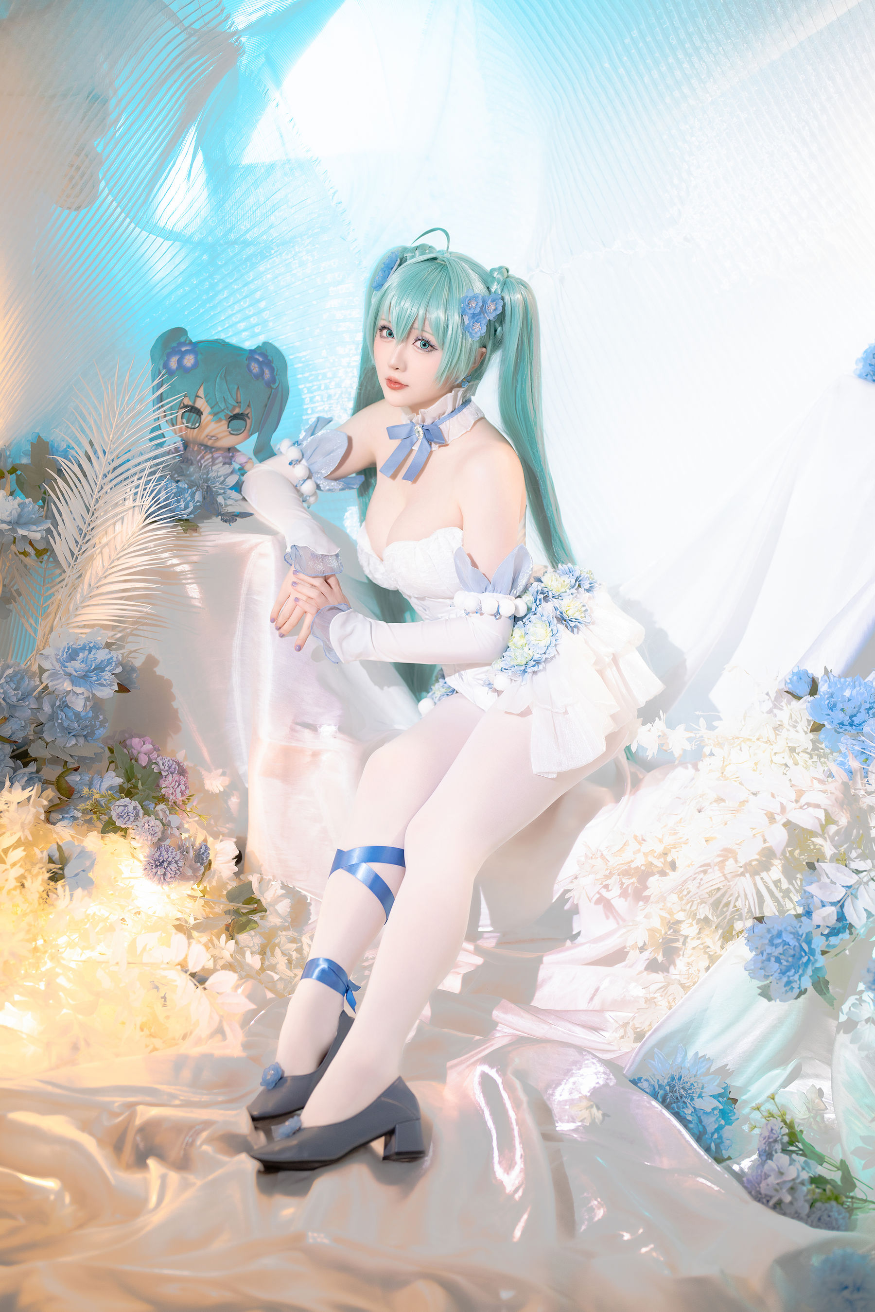 Coser小姐姐 星之迟迟 - 初音未来 粉蝶花精灵  第21张