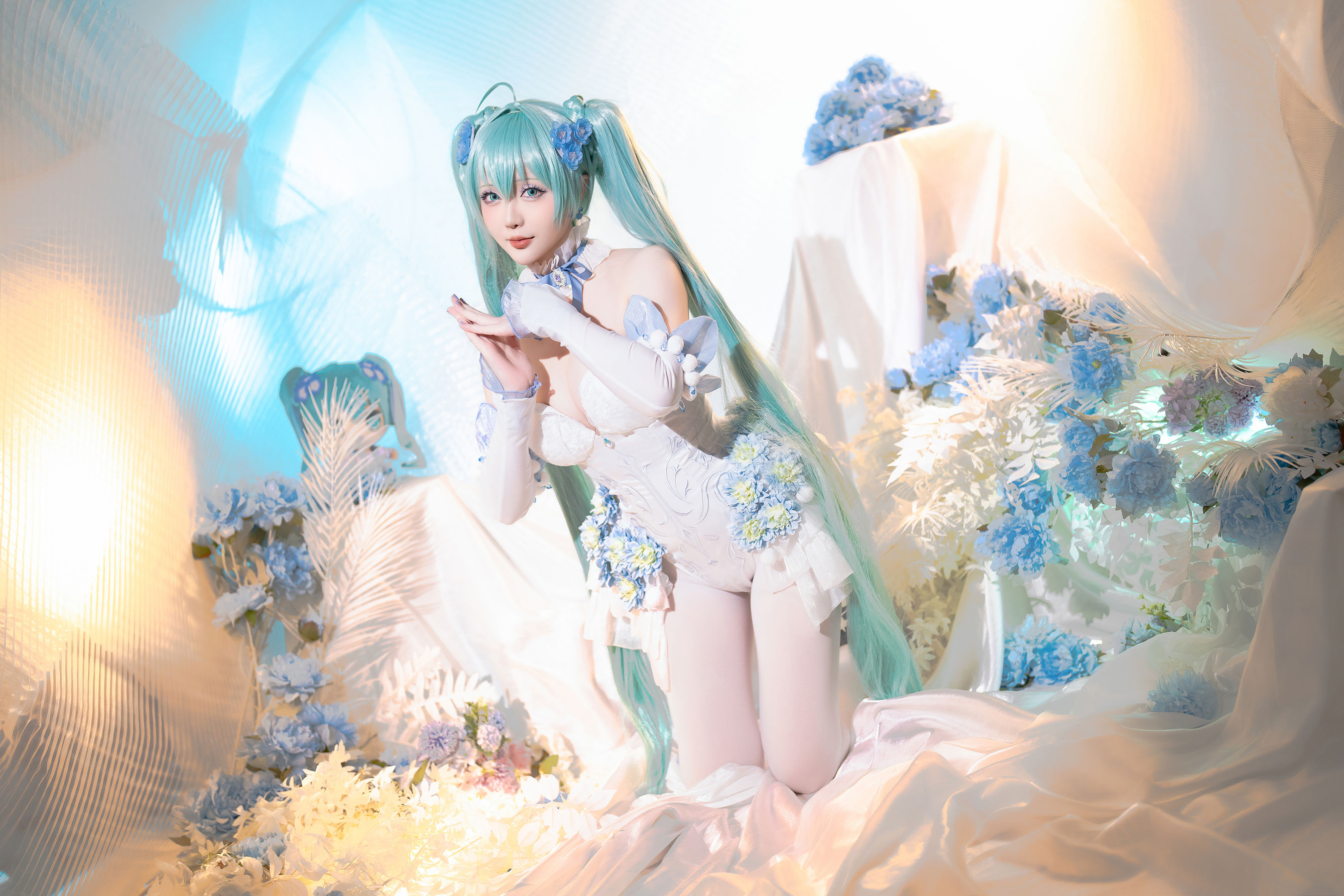 Coser小姐姐 星之迟迟 - 初音未来 粉蝶花精灵  第39张