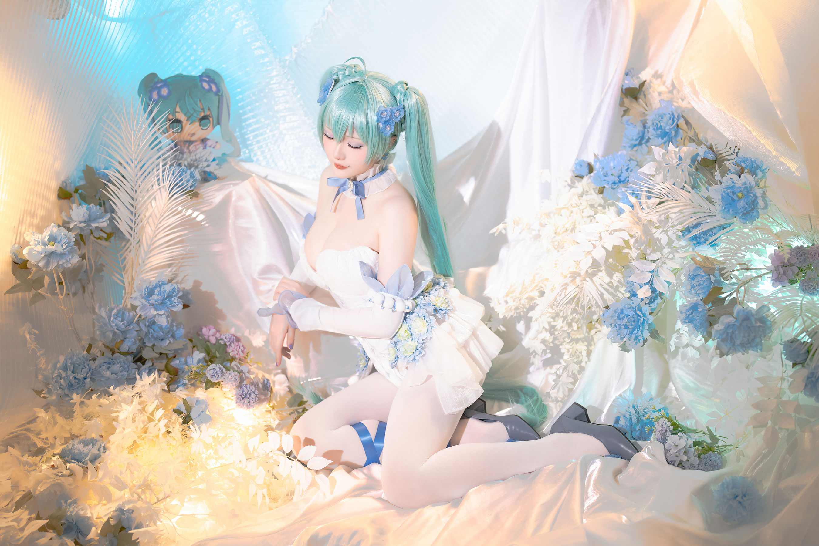 Coser小姐姐 星之迟迟 - 初音未来 粉蝶花精灵  第23张