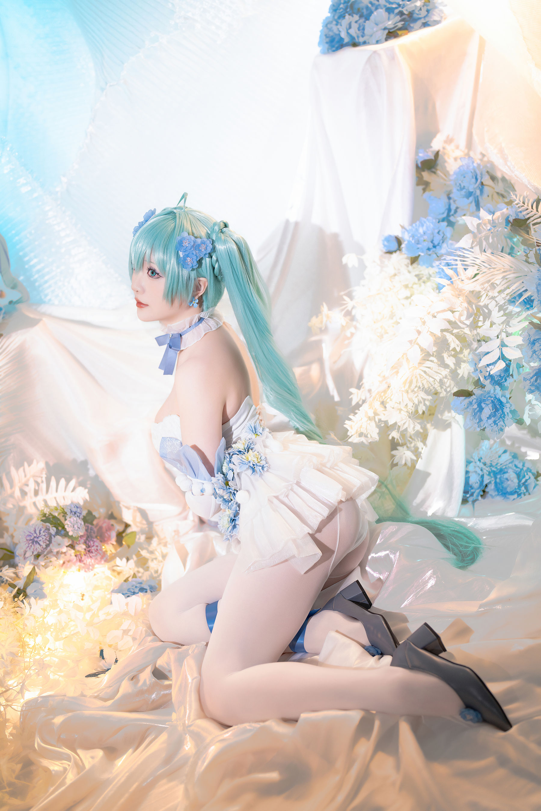 Coser小姐姐 星之迟迟 - 初音未来 粉蝶花精灵  第38张