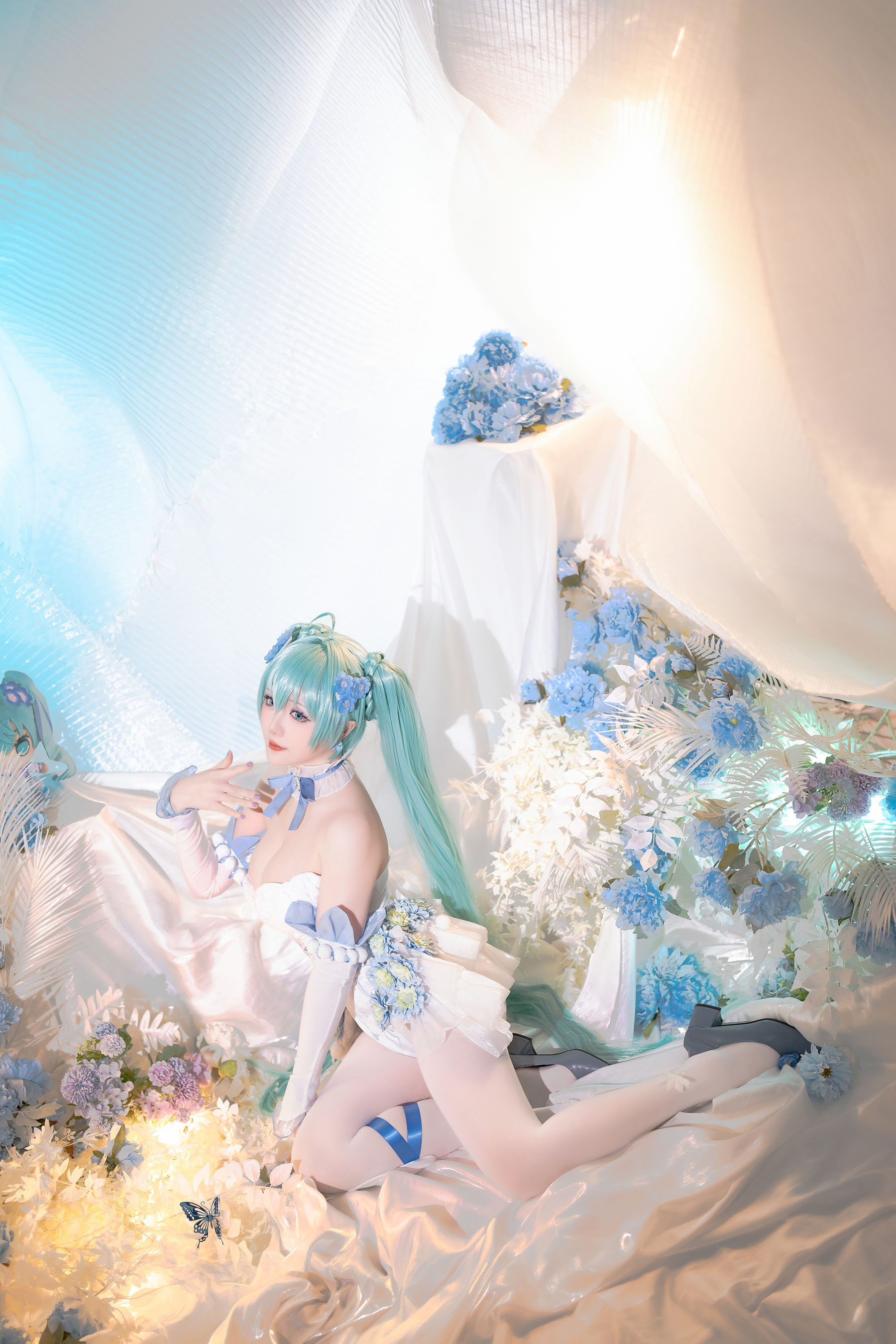 Coser小姐姐 星之迟迟 - 初音未来 粉蝶花精灵  第31张