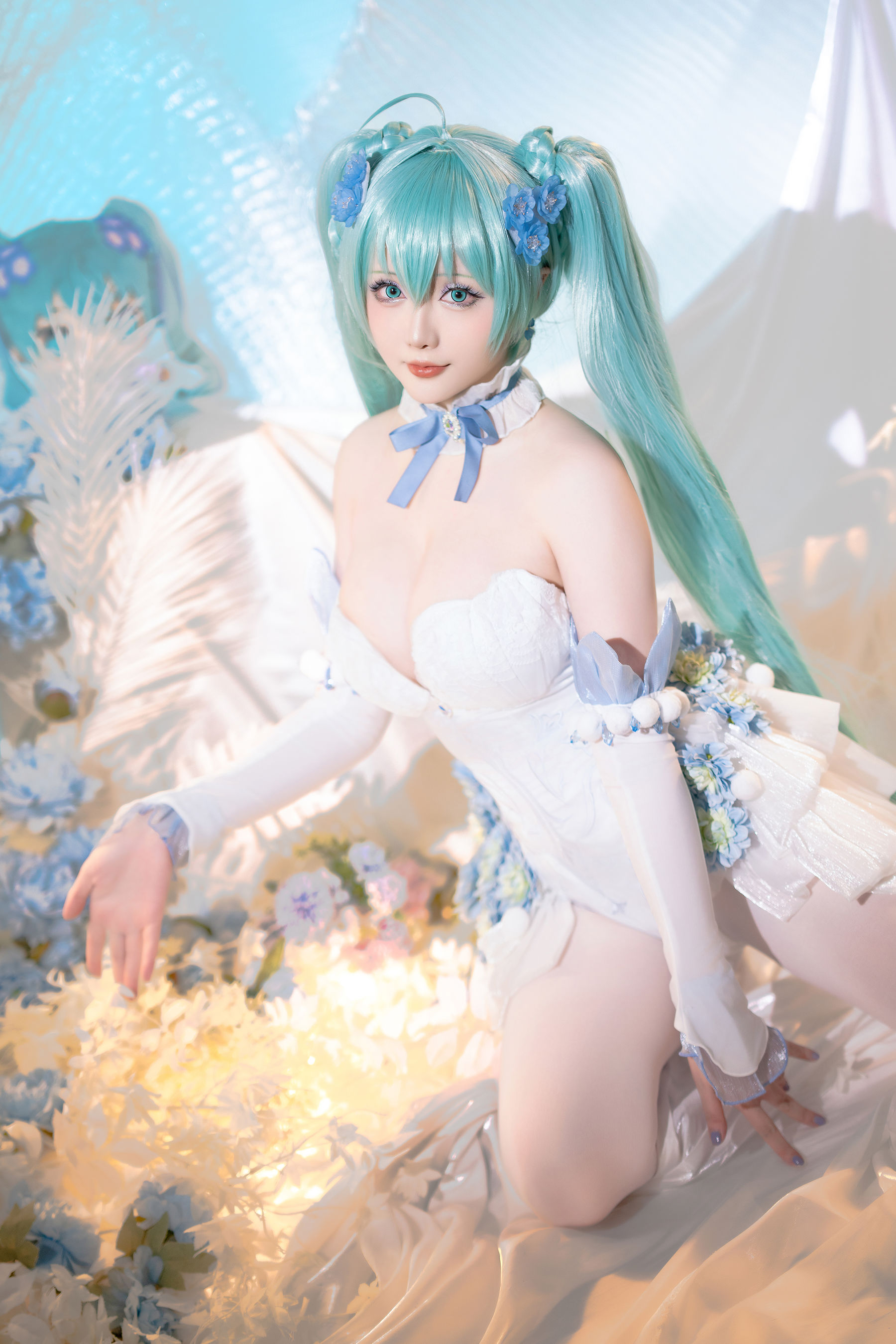 Coser小姐姐 星之迟迟 - 初音未来 粉蝶花精灵  第44张