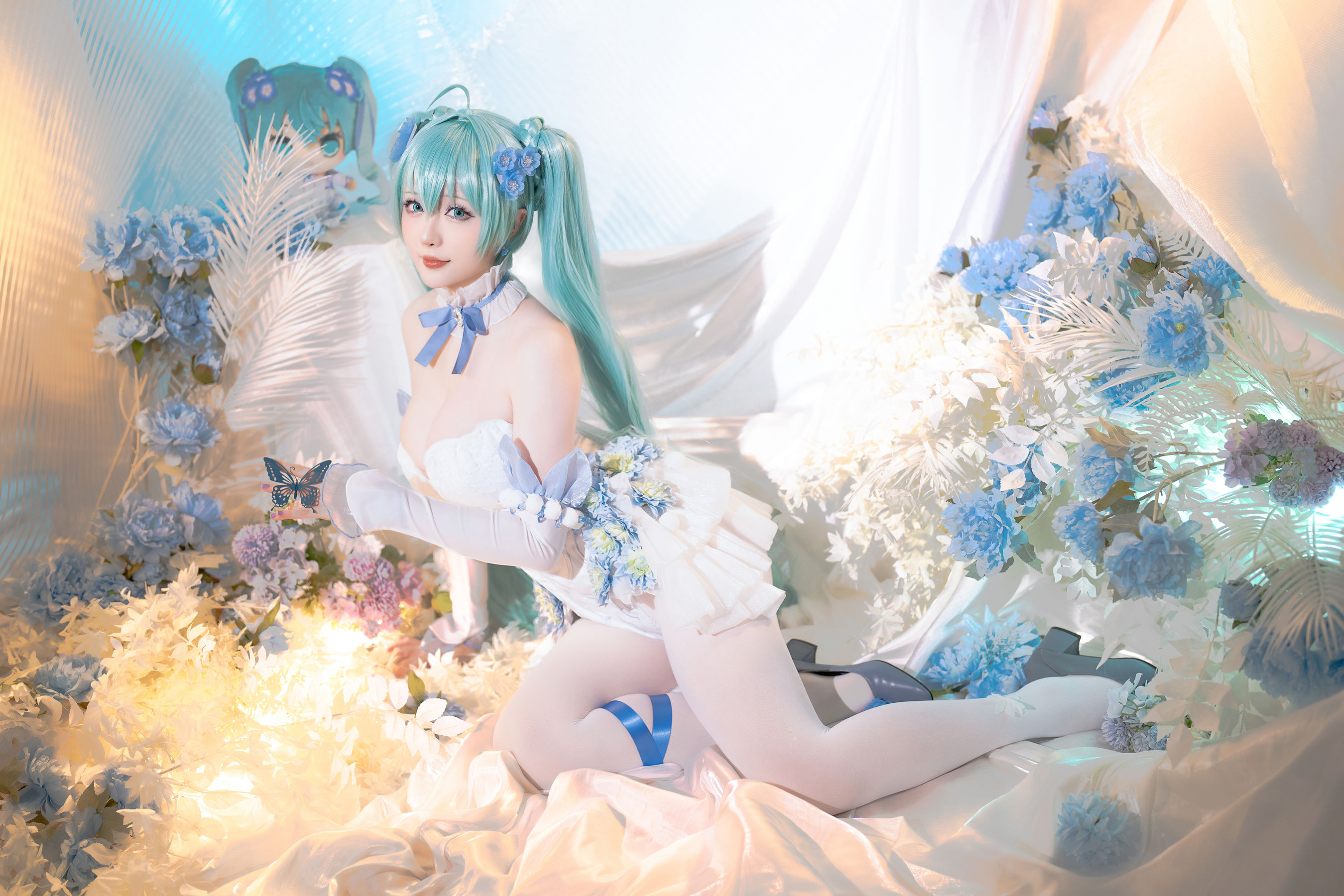Coser小姐姐 星之迟迟 - 初音未来 粉蝶花精灵  第29张