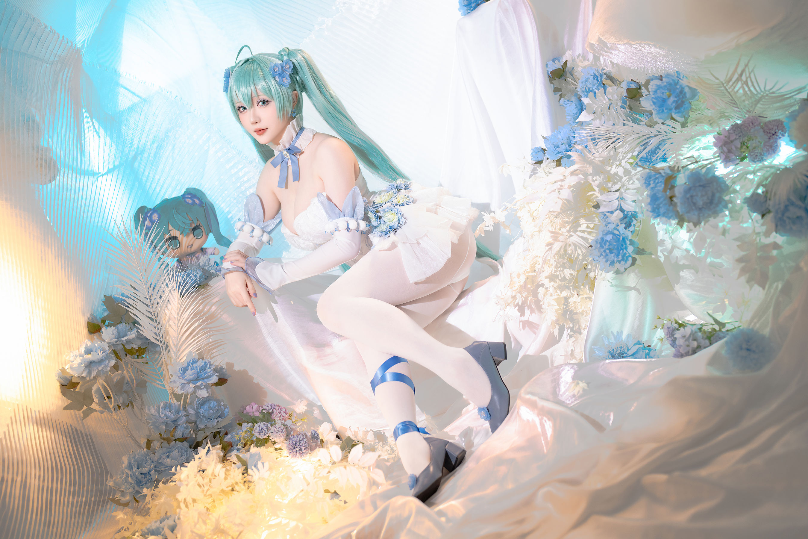Coser小姐姐 星之迟迟 - 初音未来 粉蝶花精灵  第20张