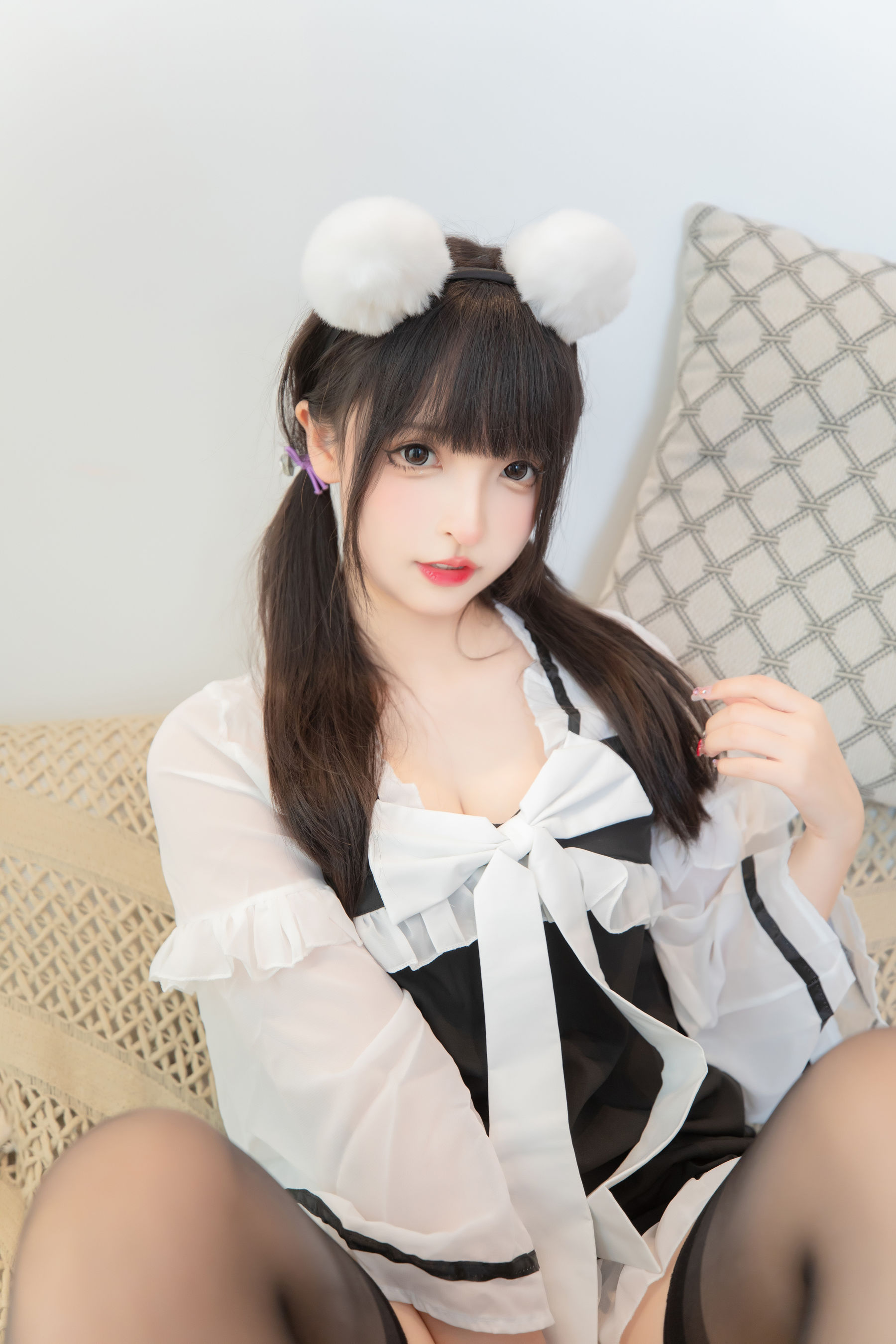 萝莉神楽板真冬 之熊猫女仆  第3张