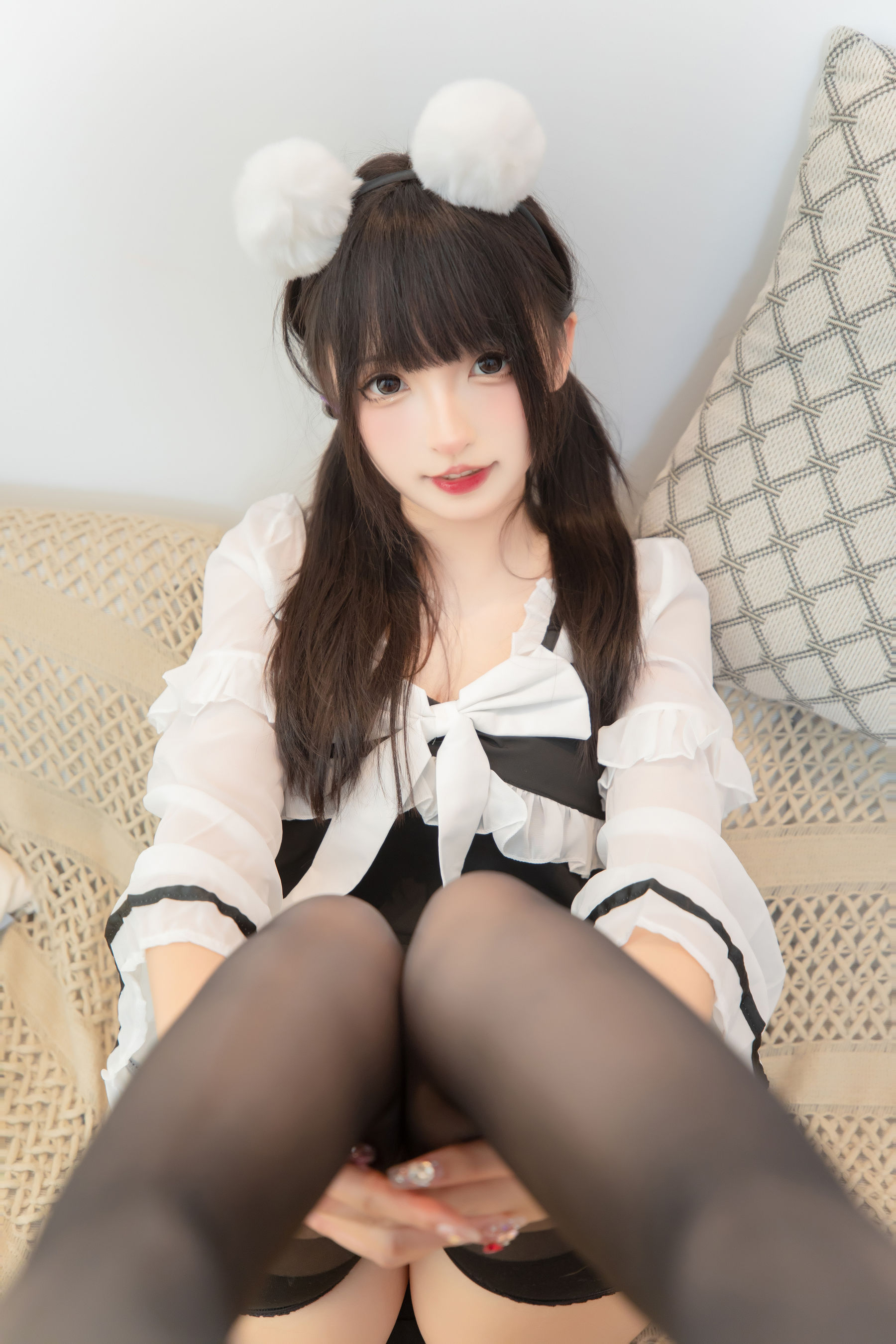 萝莉神楽板真冬 之熊猫女仆  第5张