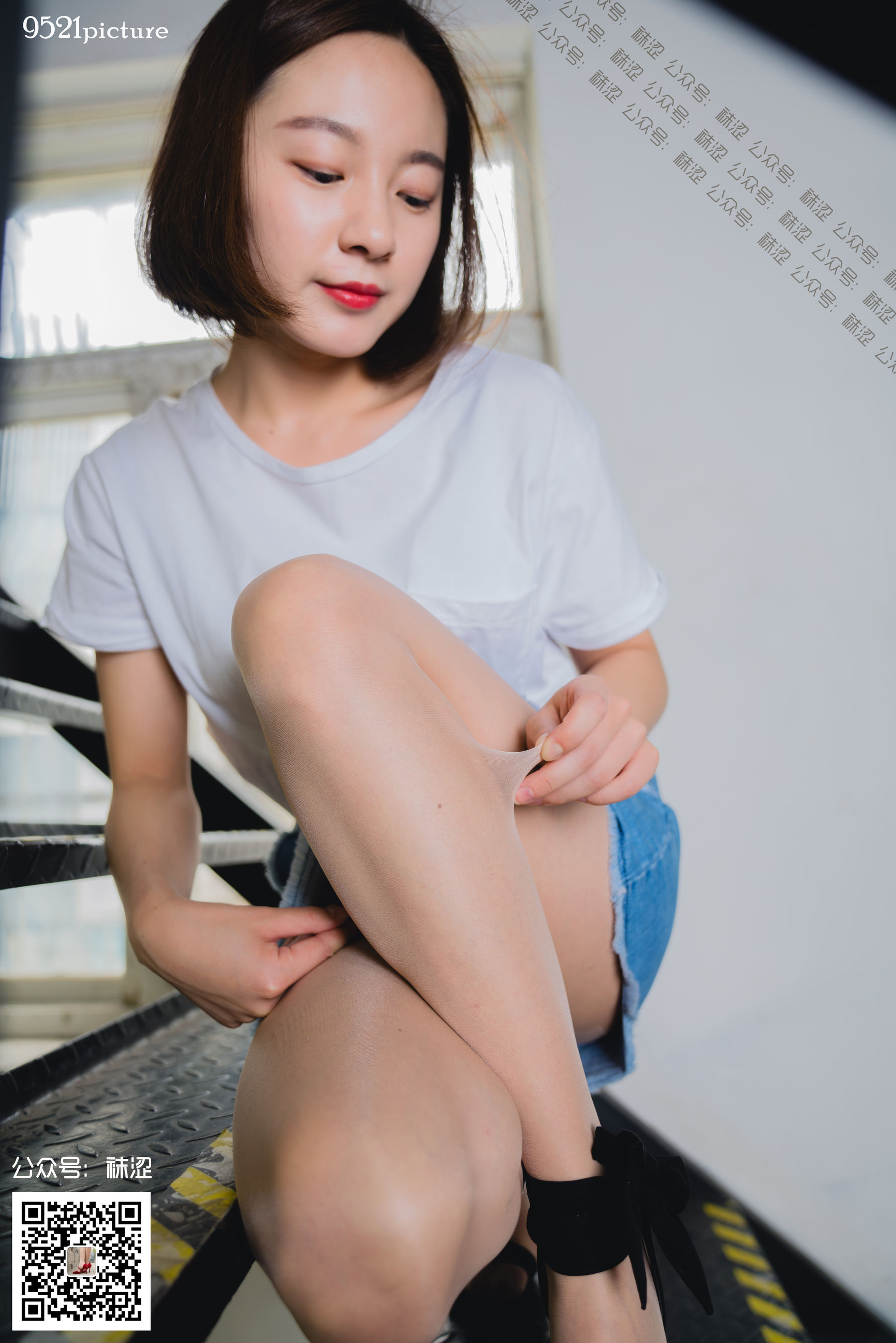 [袜涩] VOL.033 可心 黑色绑带高跟鞋  第18张