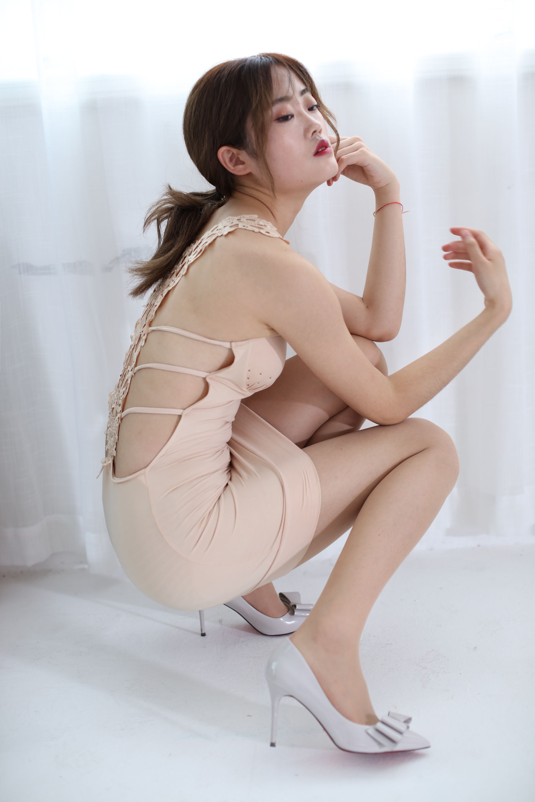 [奈丝] NO.119 可乐 裸色连衣裙  第4张