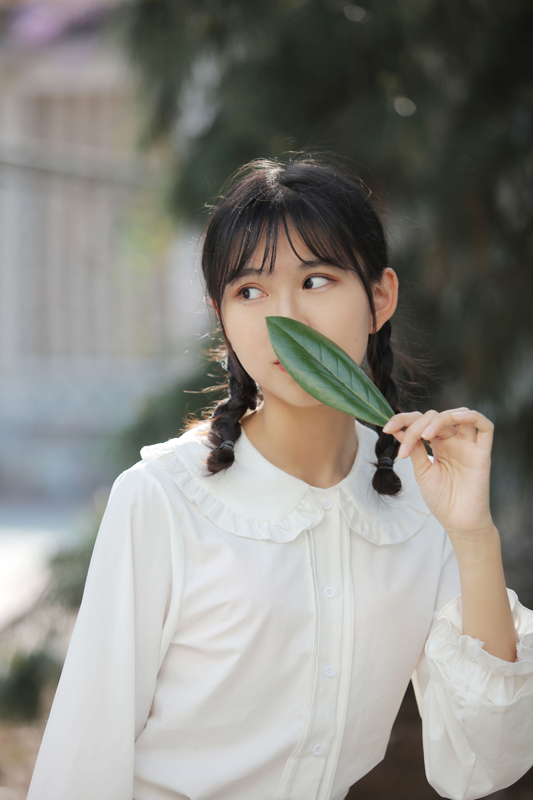 [奈丝] NO.072 小橙子 扎马尾辫 穿白褶裙  第8张