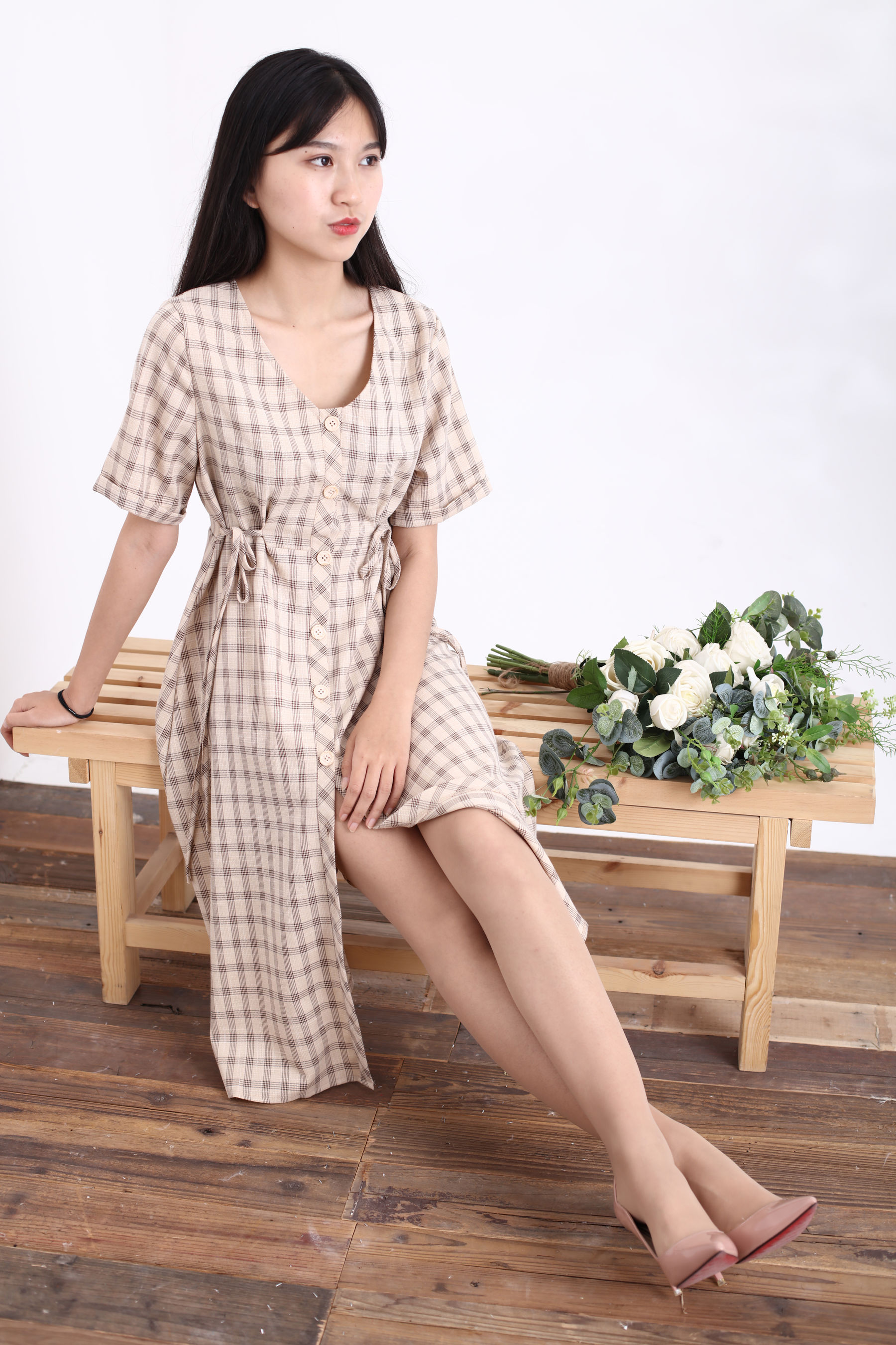[奈丝] NO.128 小橙子 80年代的复古衬衫裙  第6张