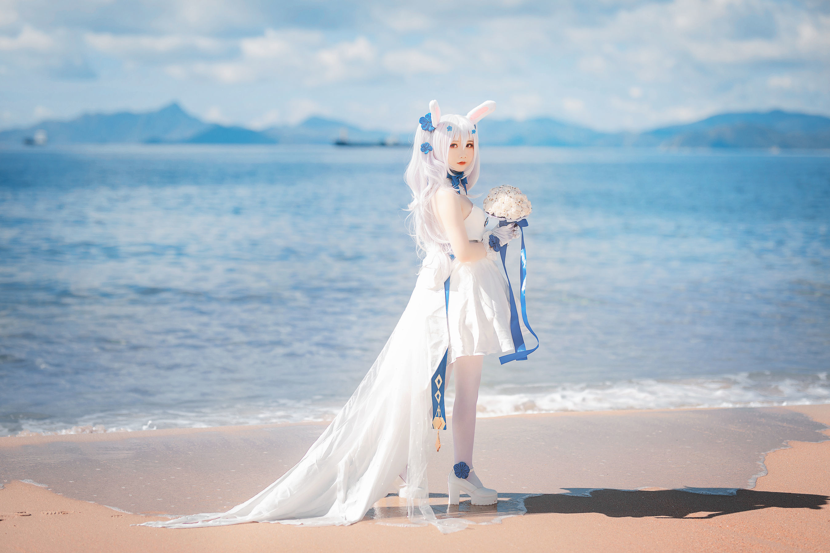 [网红COSER] 可爱人气Coser面饼仙儿 - 拉菲婚纱  第5张