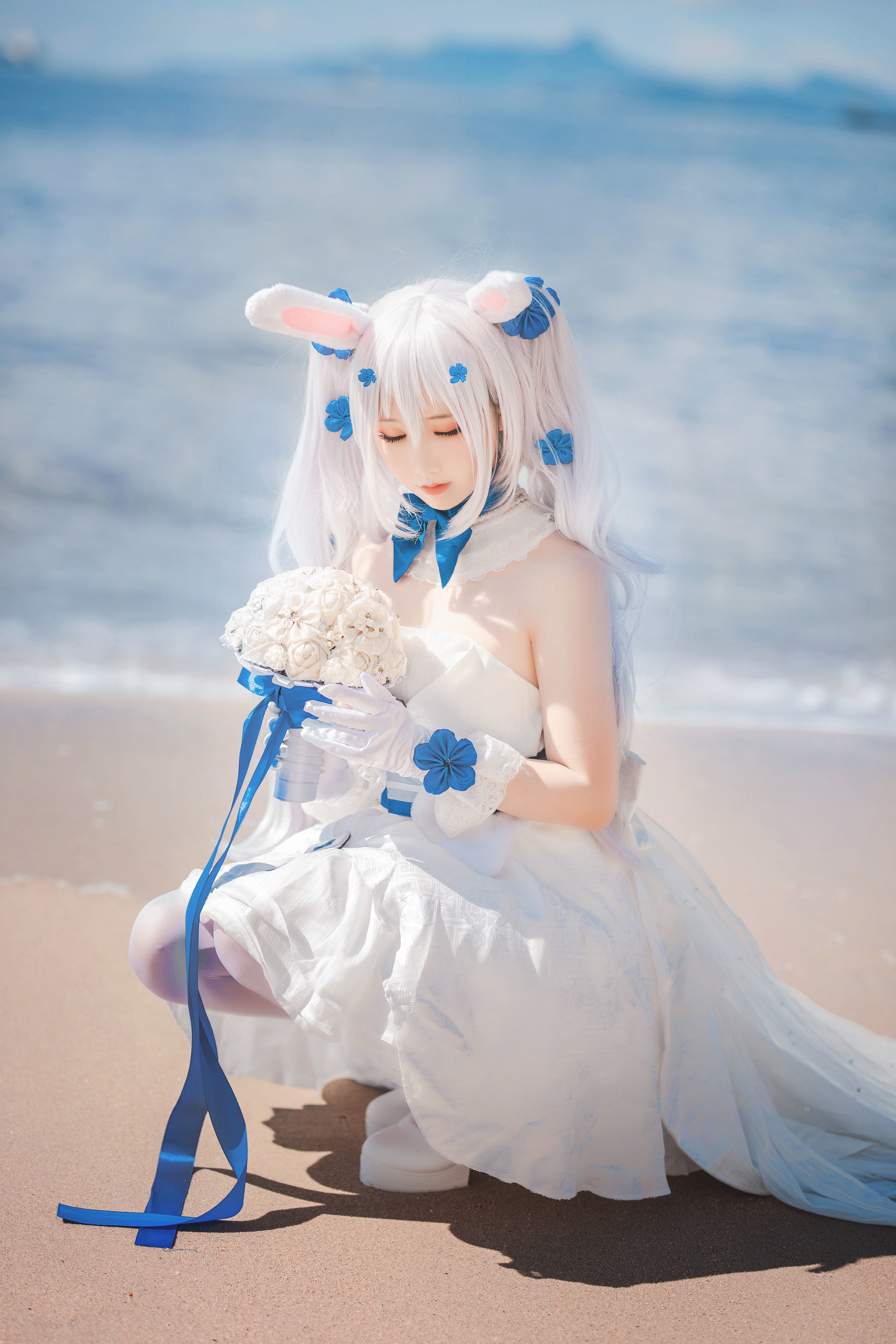 [网红COSER] 可爱人气Coser面饼仙儿 - 拉菲婚纱  第4张