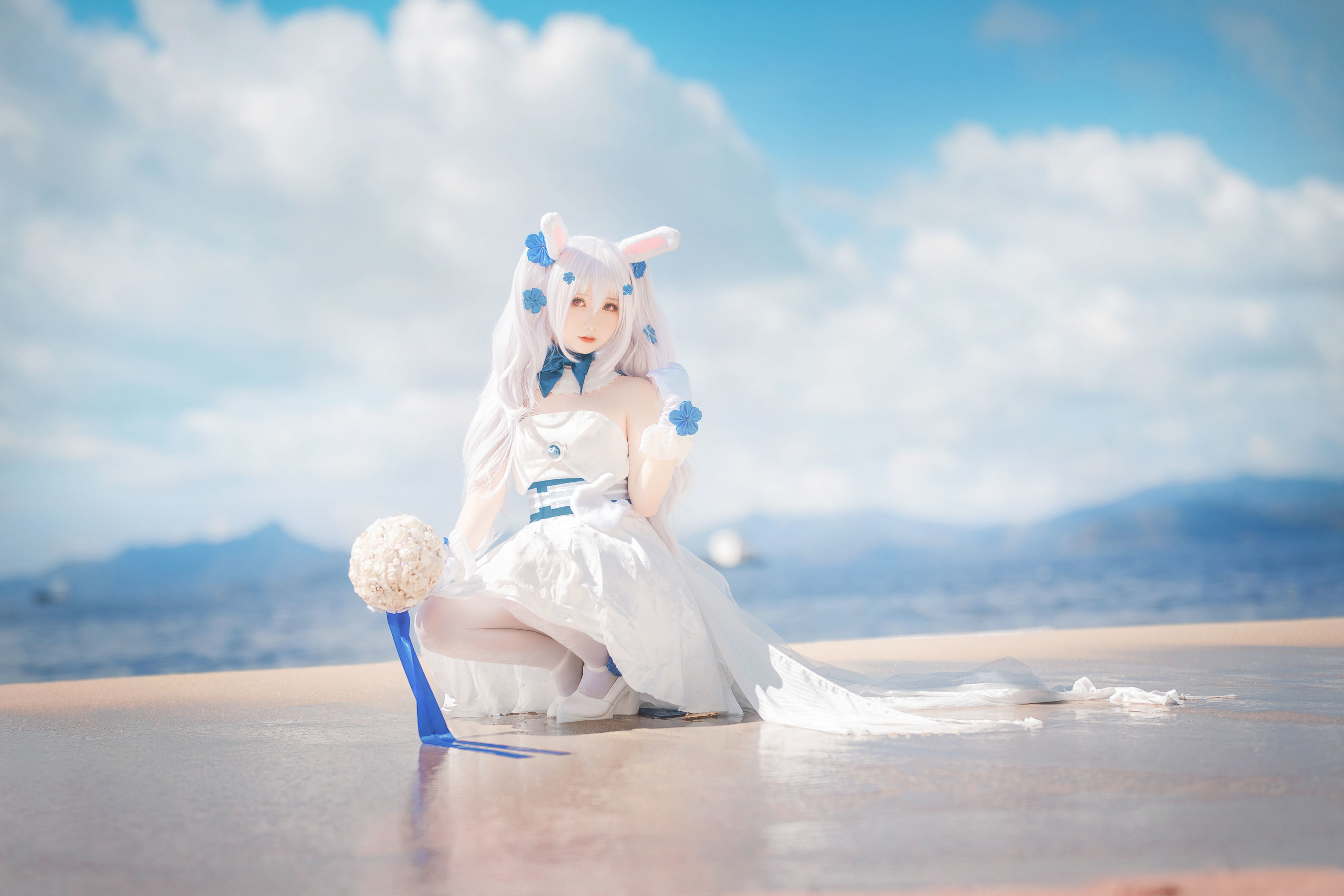 [网红COSER] 可爱人气Coser面饼仙儿 - 拉菲婚纱  第12张