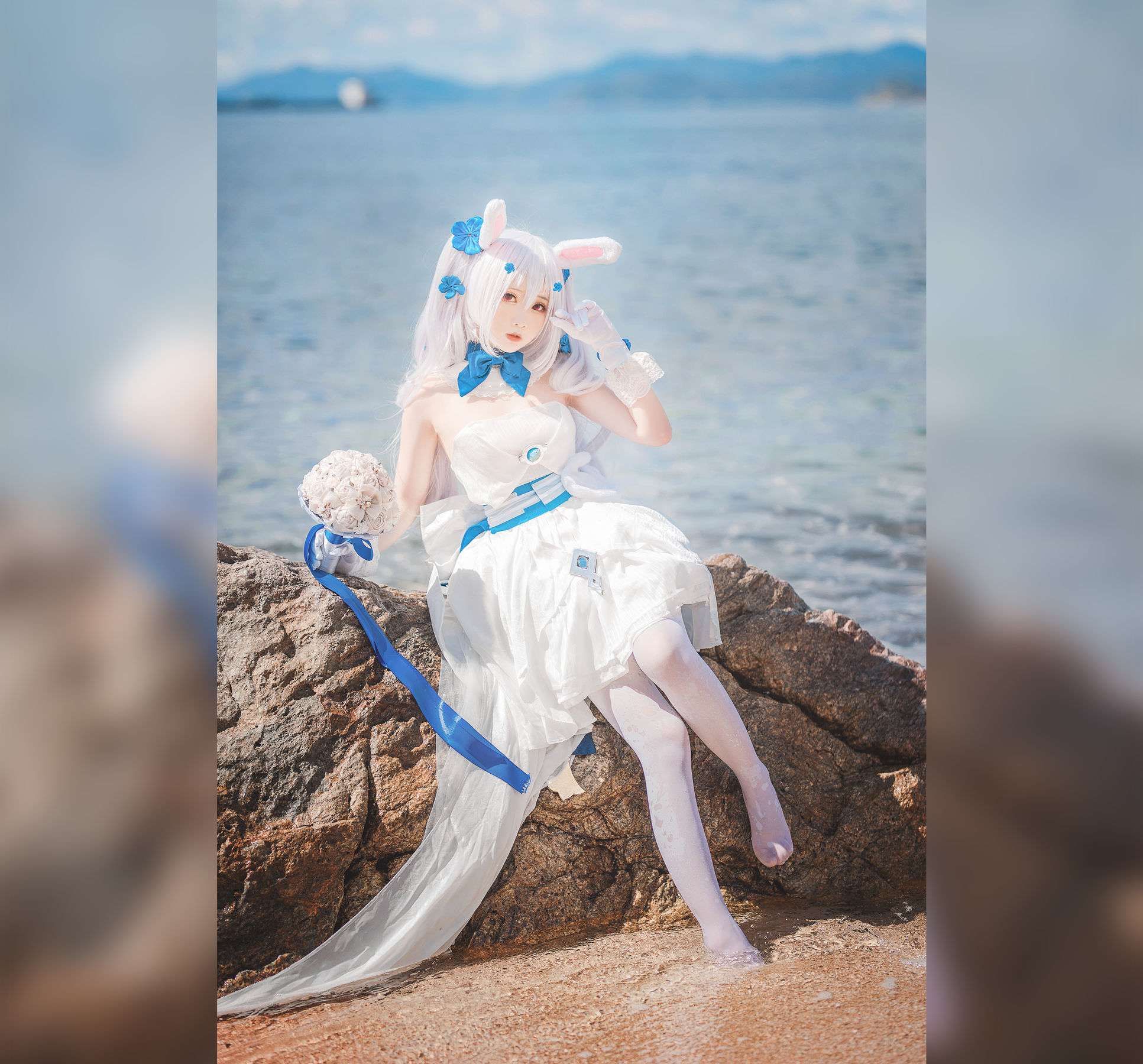 [网红COSER] 可爱人气Coser面饼仙儿 - 拉菲婚纱  第3张