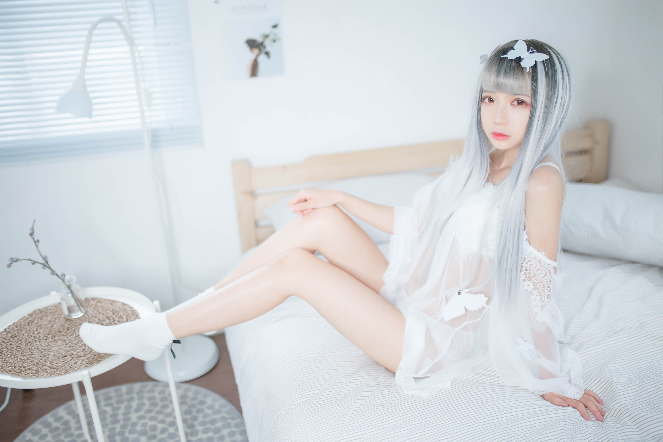 [网红COSER] 疯猫ss - 透明白纱  第8张