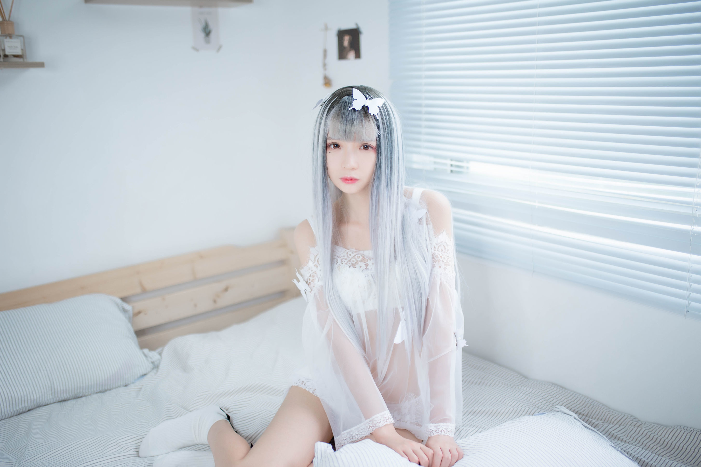 [网红COSER] 疯猫ss - 透明白纱  第7张