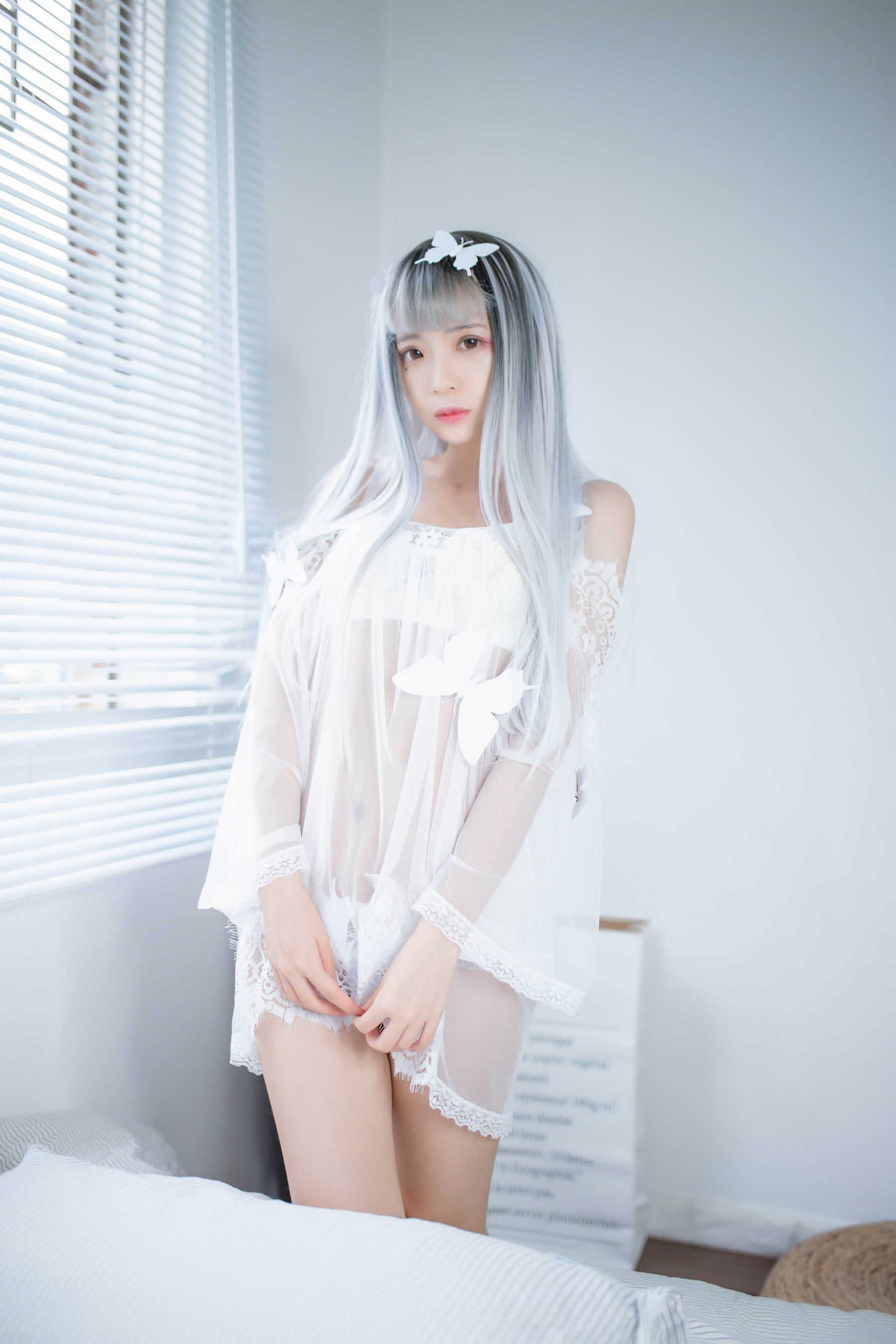 [网红COSER] 疯猫ss - 透明白纱  第7张