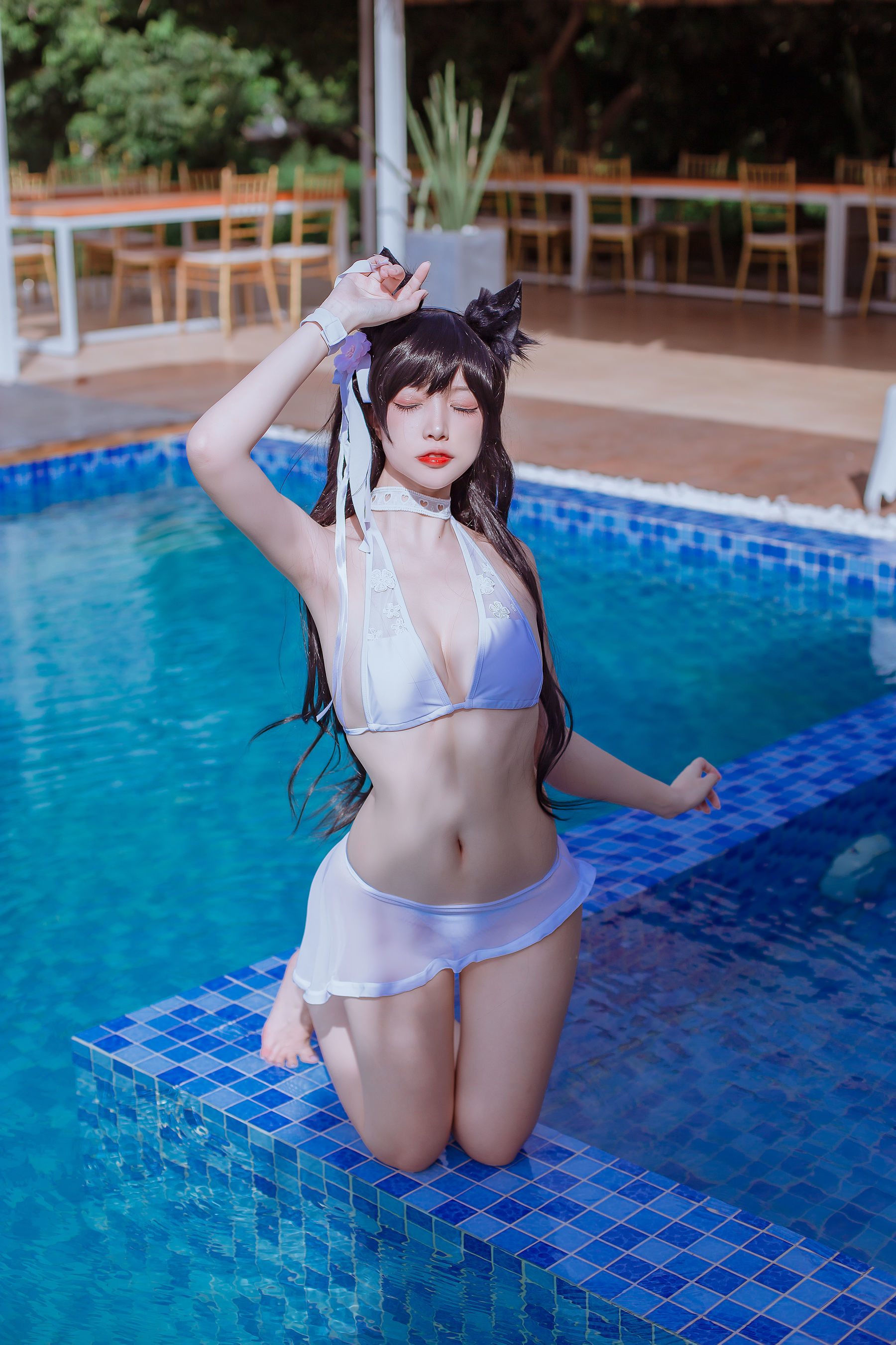 [网红COSER] 人气Coser二佐Nisa - 犬之眷之碧蓝爱宕 泳装  第3张