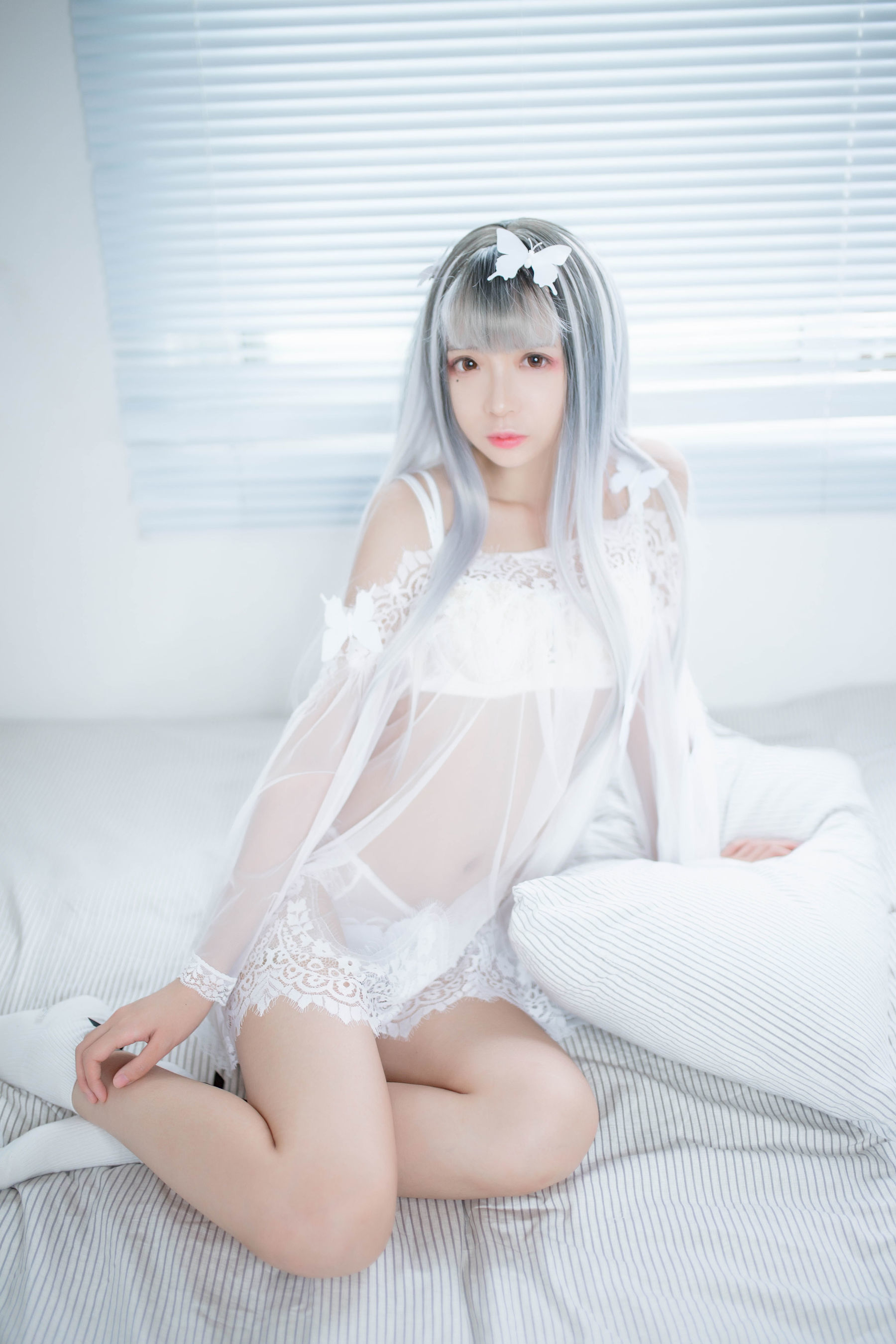 [网红COSER] 疯猫ss - 透明白纱  第7张