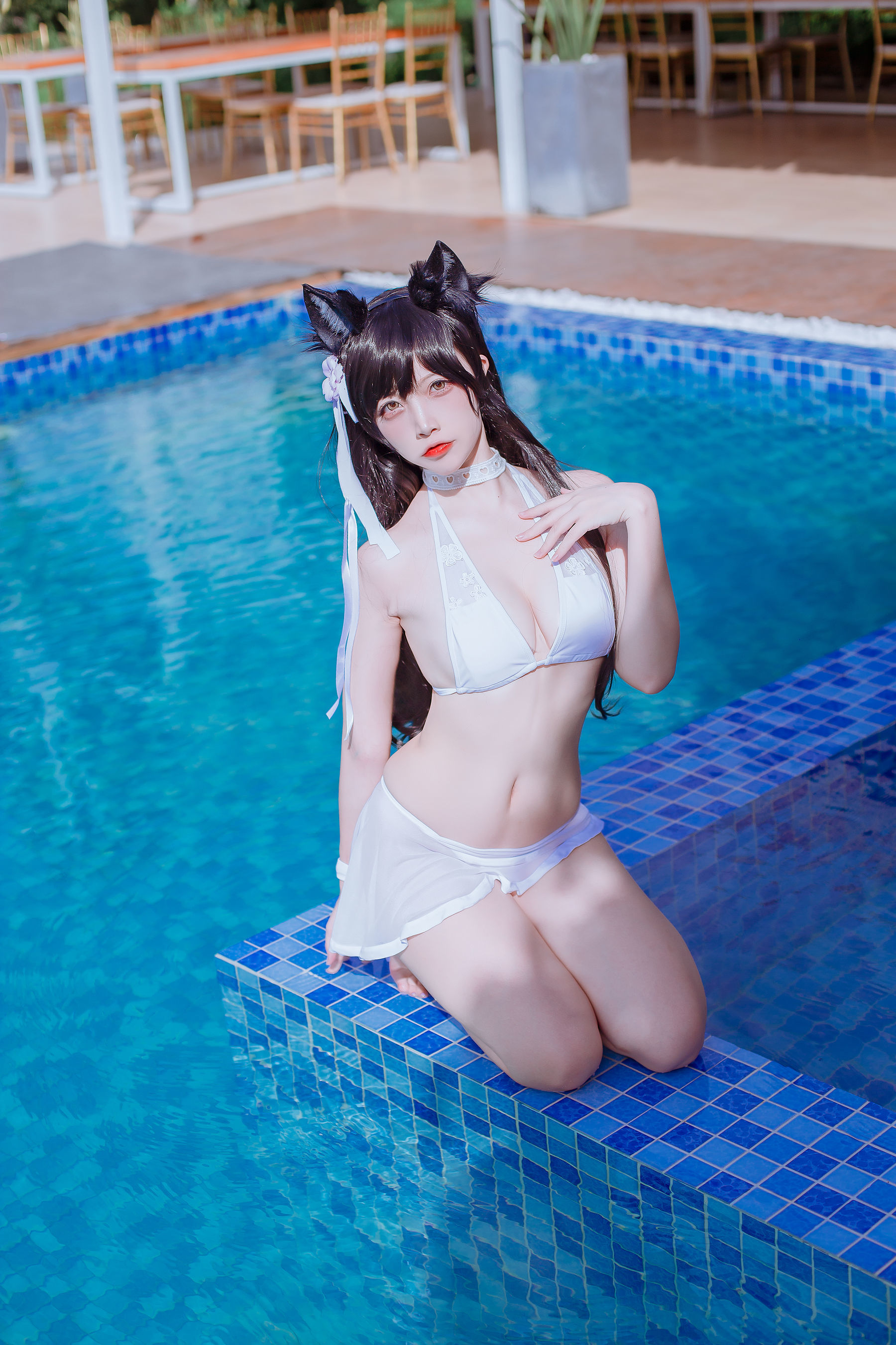 [网红COSER] 人气Coser二佐Nisa - 犬之眷之碧蓝爱宕 泳装  第3张