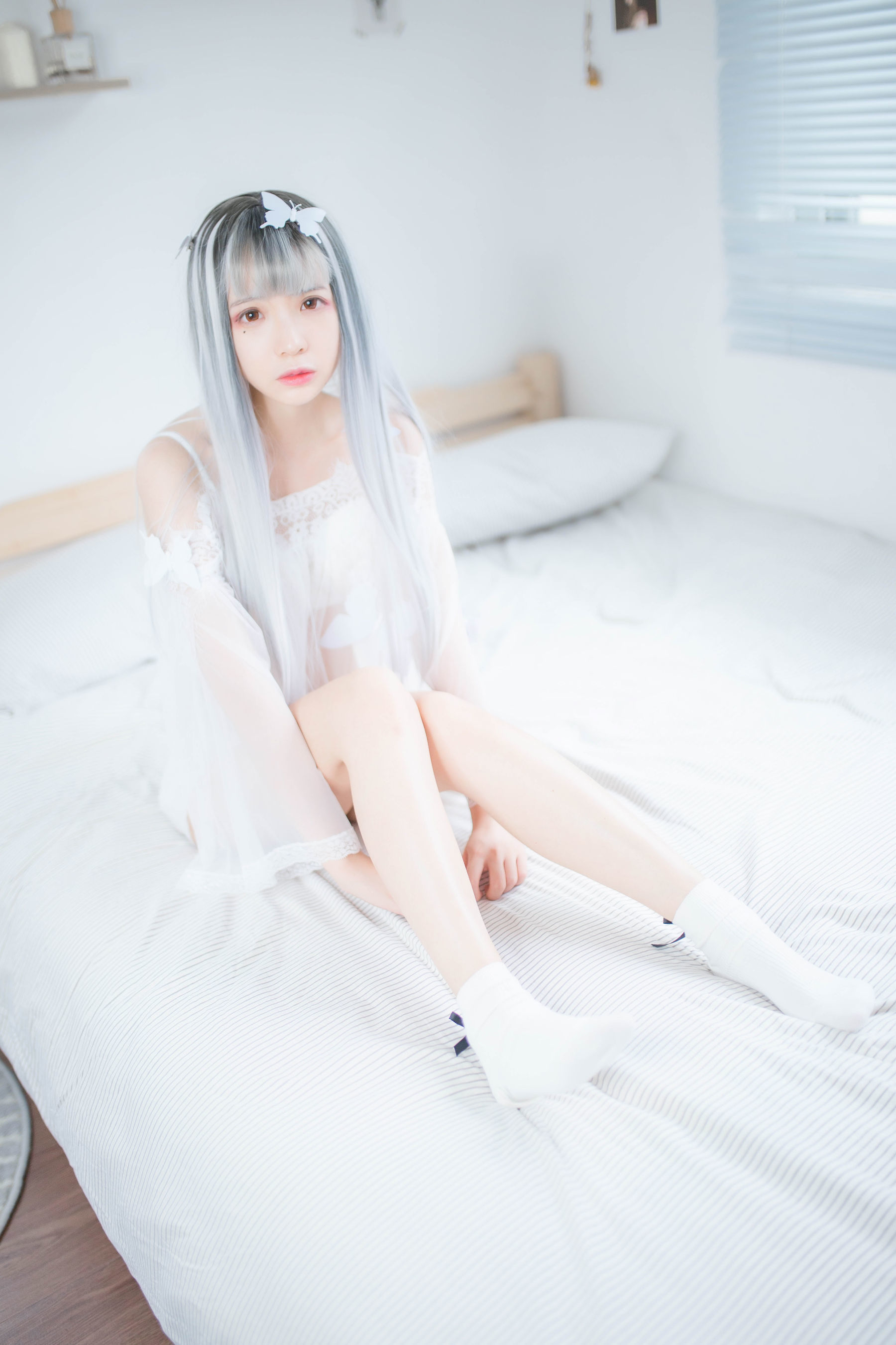 [网红COSER] 疯猫ss - 透明白纱  第34张