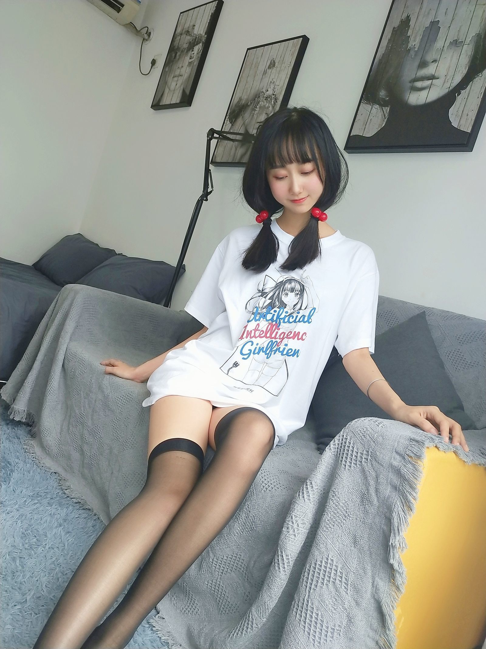 [Cosplay写真] 萌系小姐姐木绵绵OwO - 智能型彼女 T恤  第2张