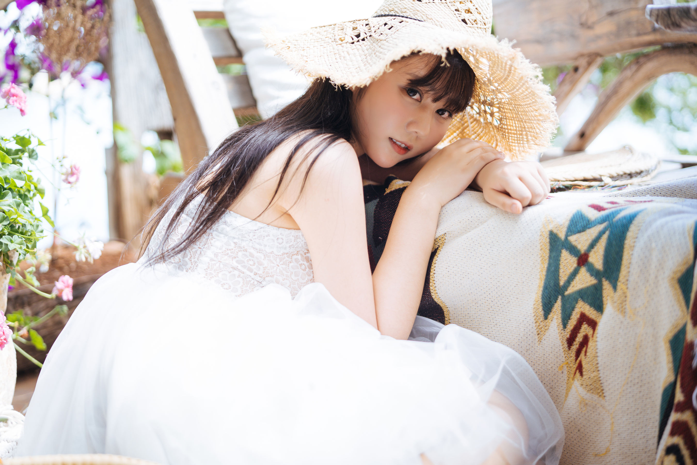  微博福利姬镜酱 - 静夏之白裙少女 第14张