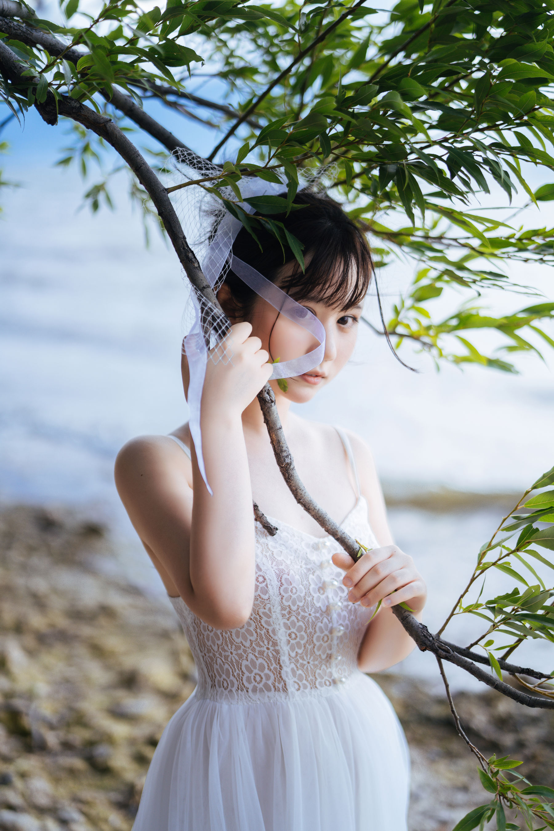  微博福利姬镜酱 - 静夏之白裙少女 第33张
