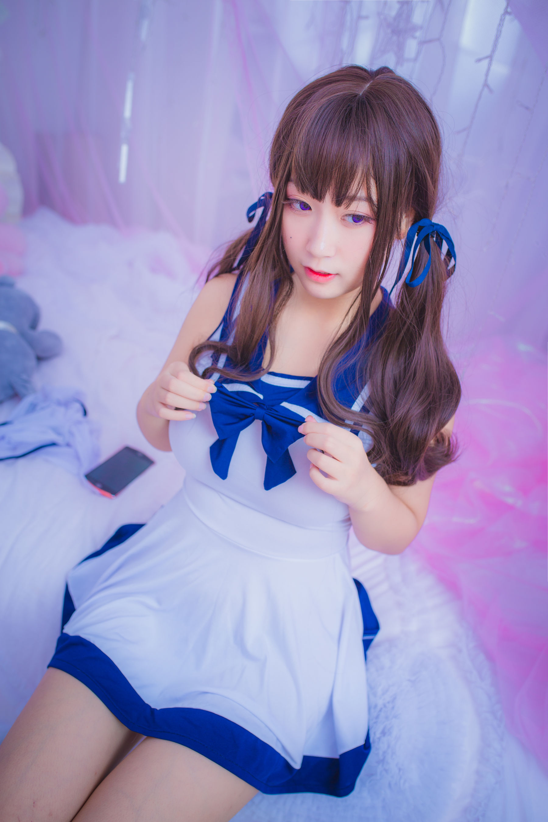  巨乳猫九酱Sakura - 连衣水手服 第1张