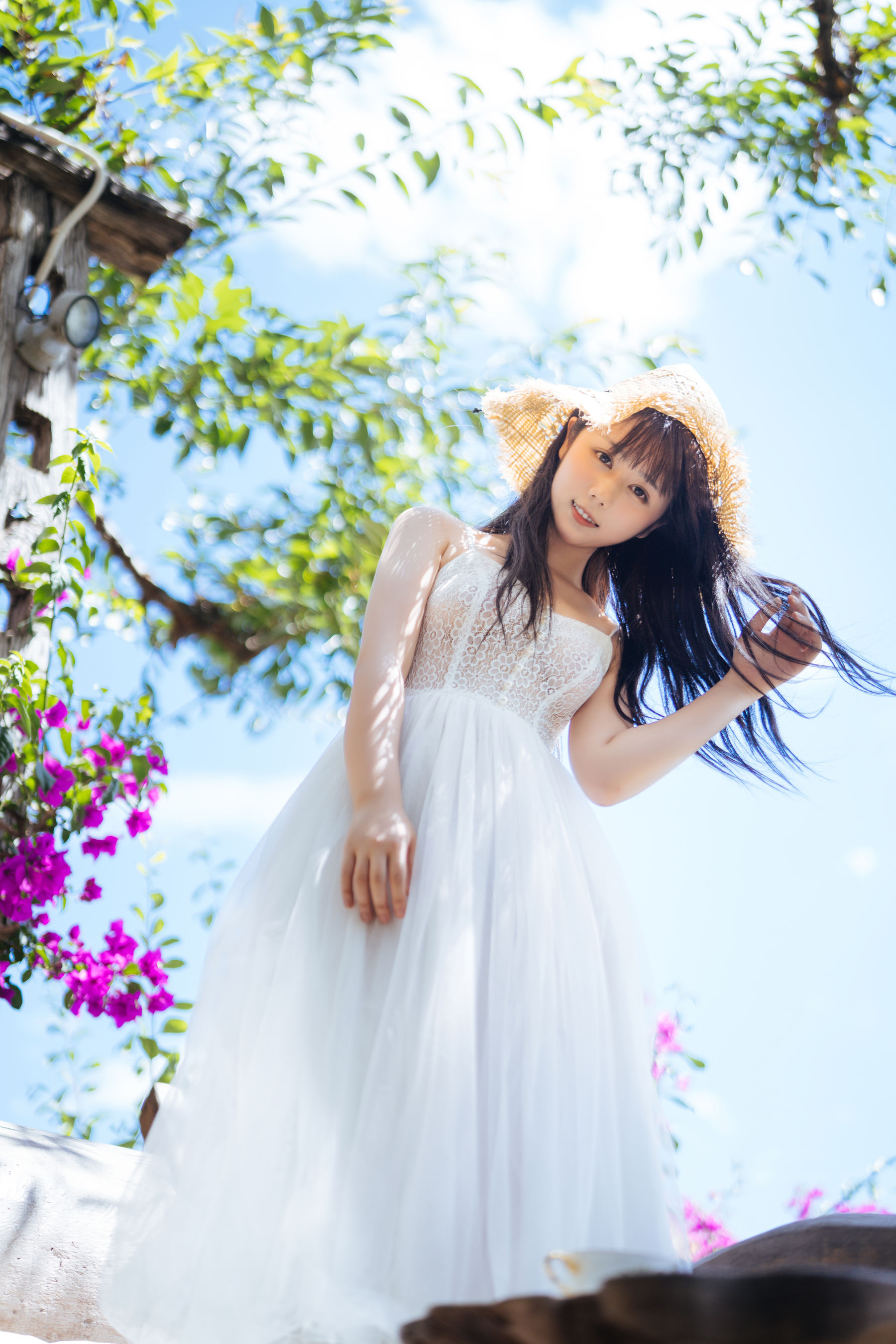  微博福利姬镜酱 - 静夏之白裙少女 第4张