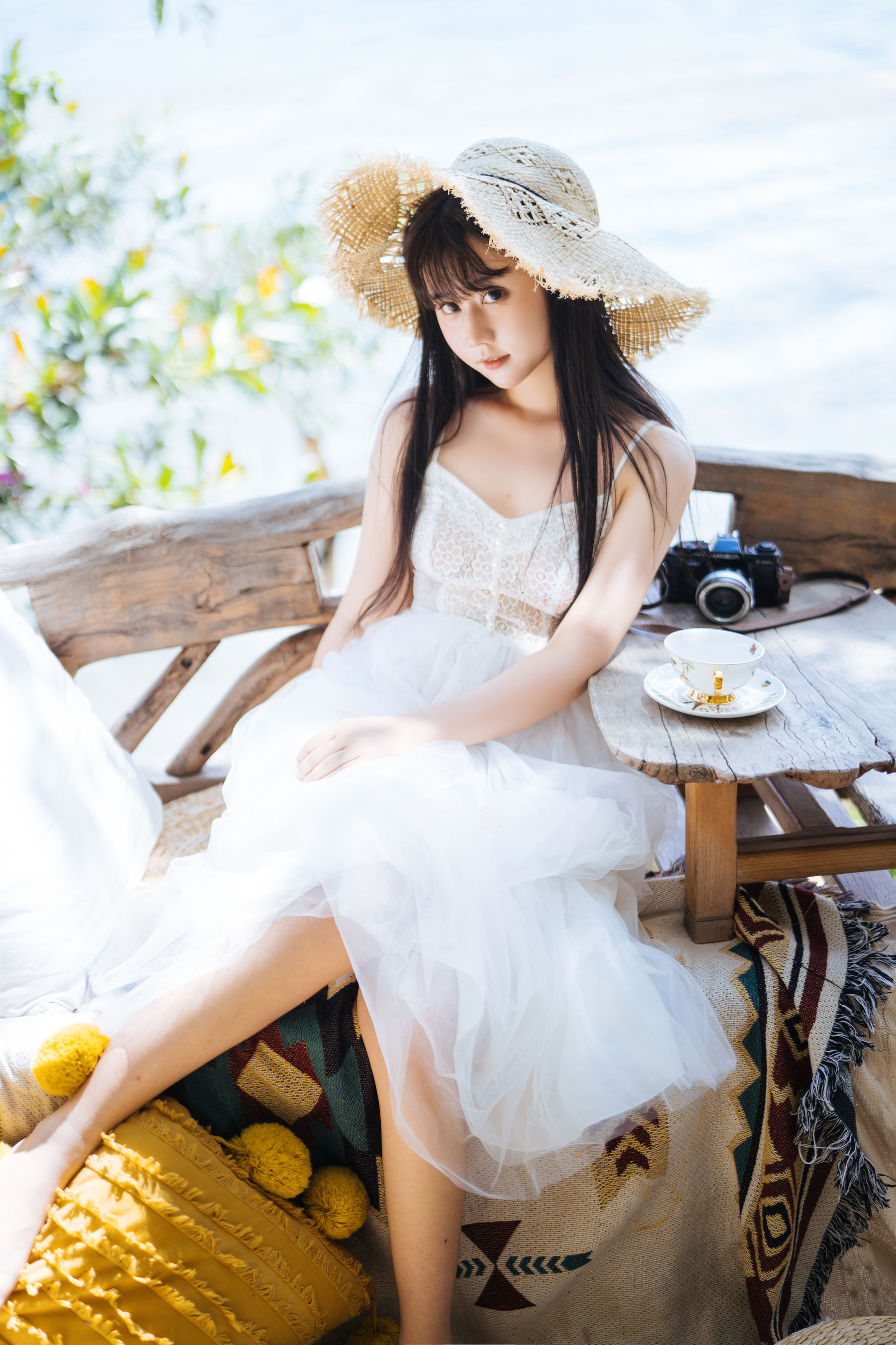  微博福利姬镜酱 - 静夏之白裙少女 第9张