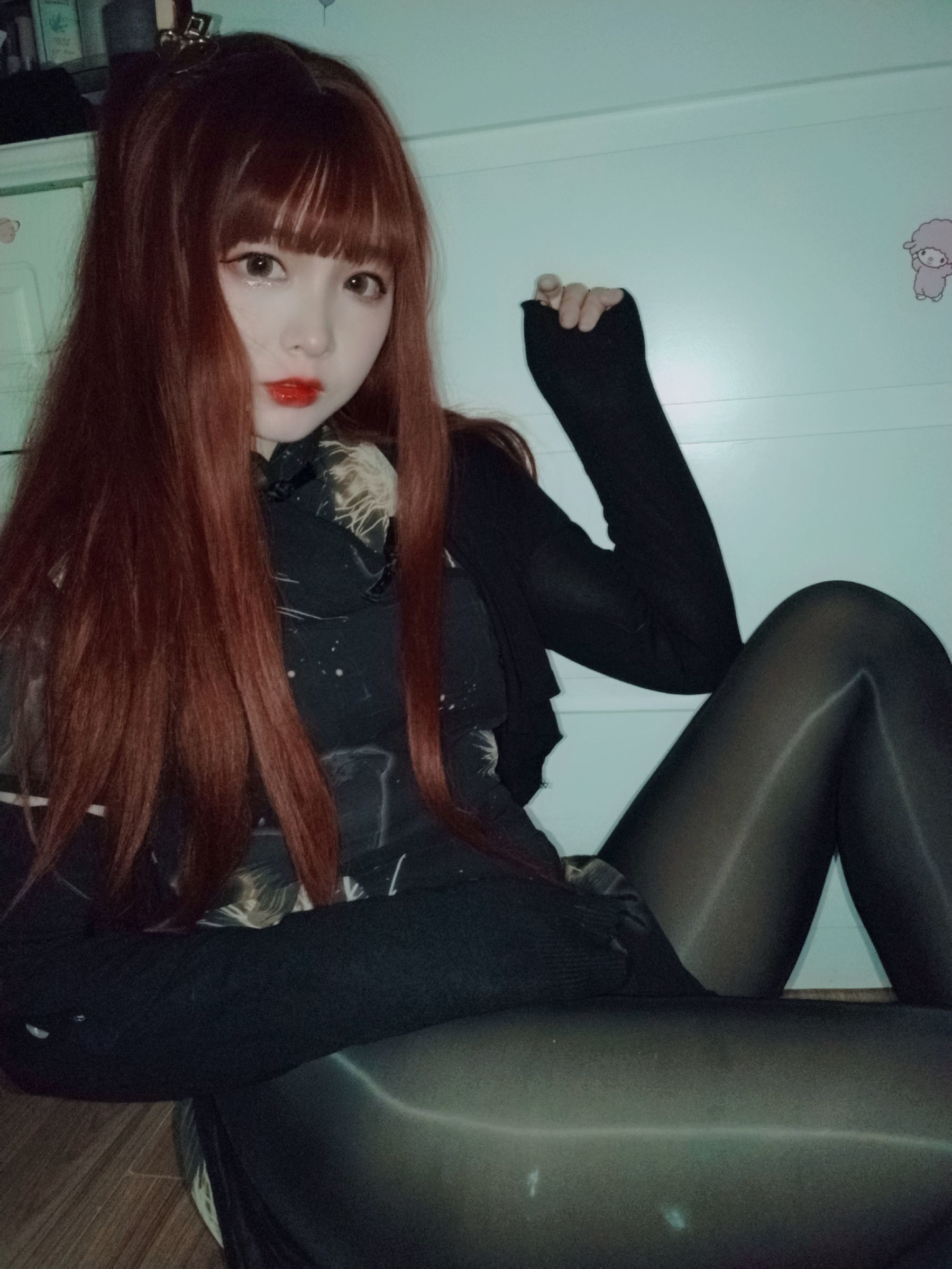  二次元美女古川kagura - 亮丝黑旗袍 第32张