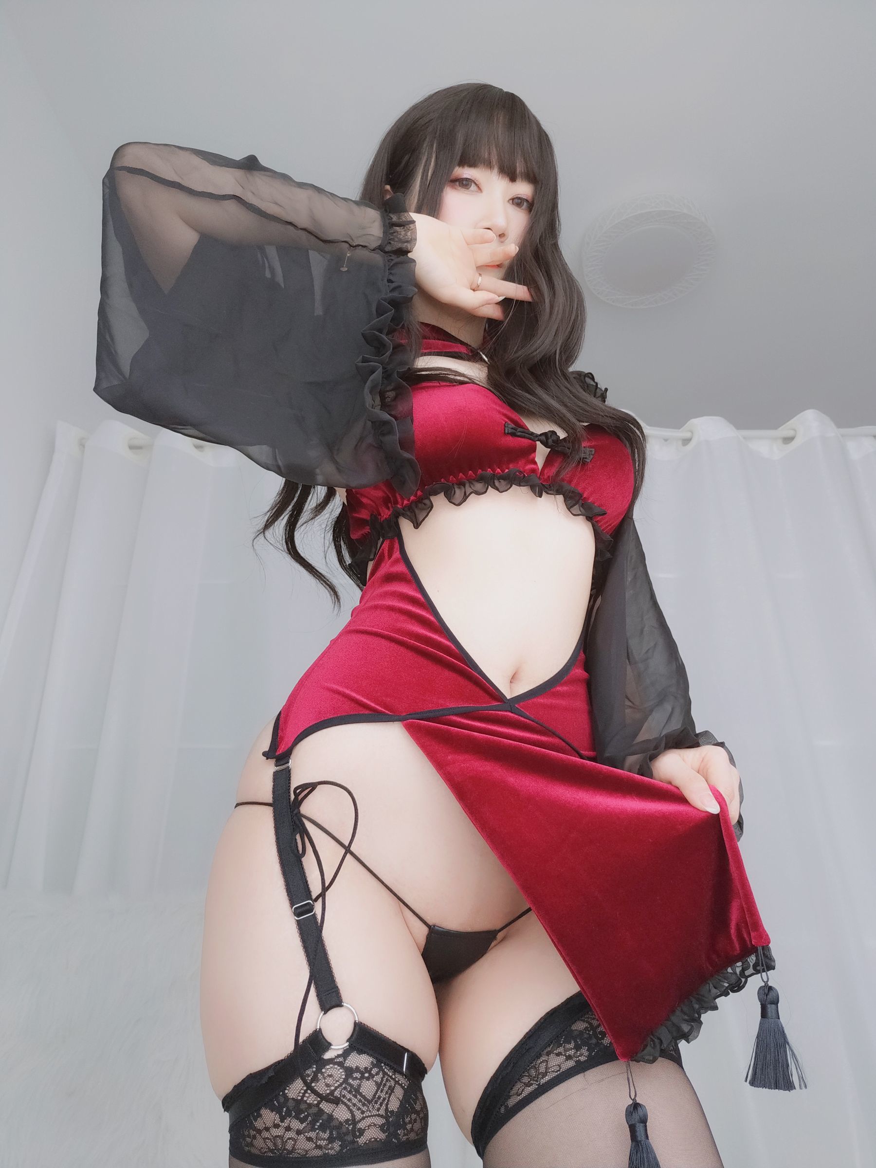  Coser小姐姐白银 - 红丝绒旗袍 第110张