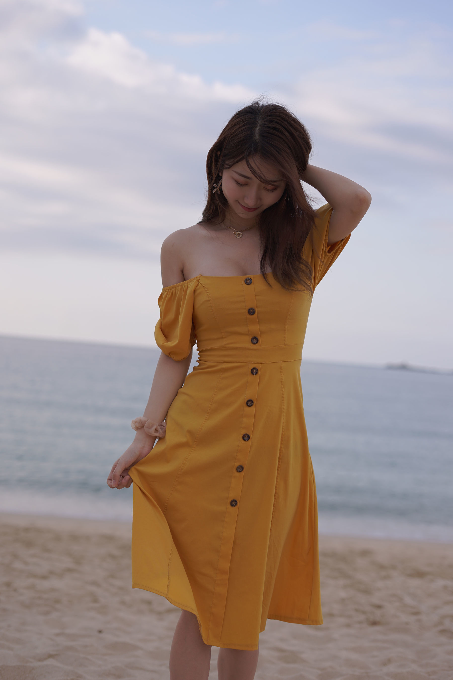 [COS福利] 人气Coser黑川 - 海岛之旅 黄色连衣裙  第12张