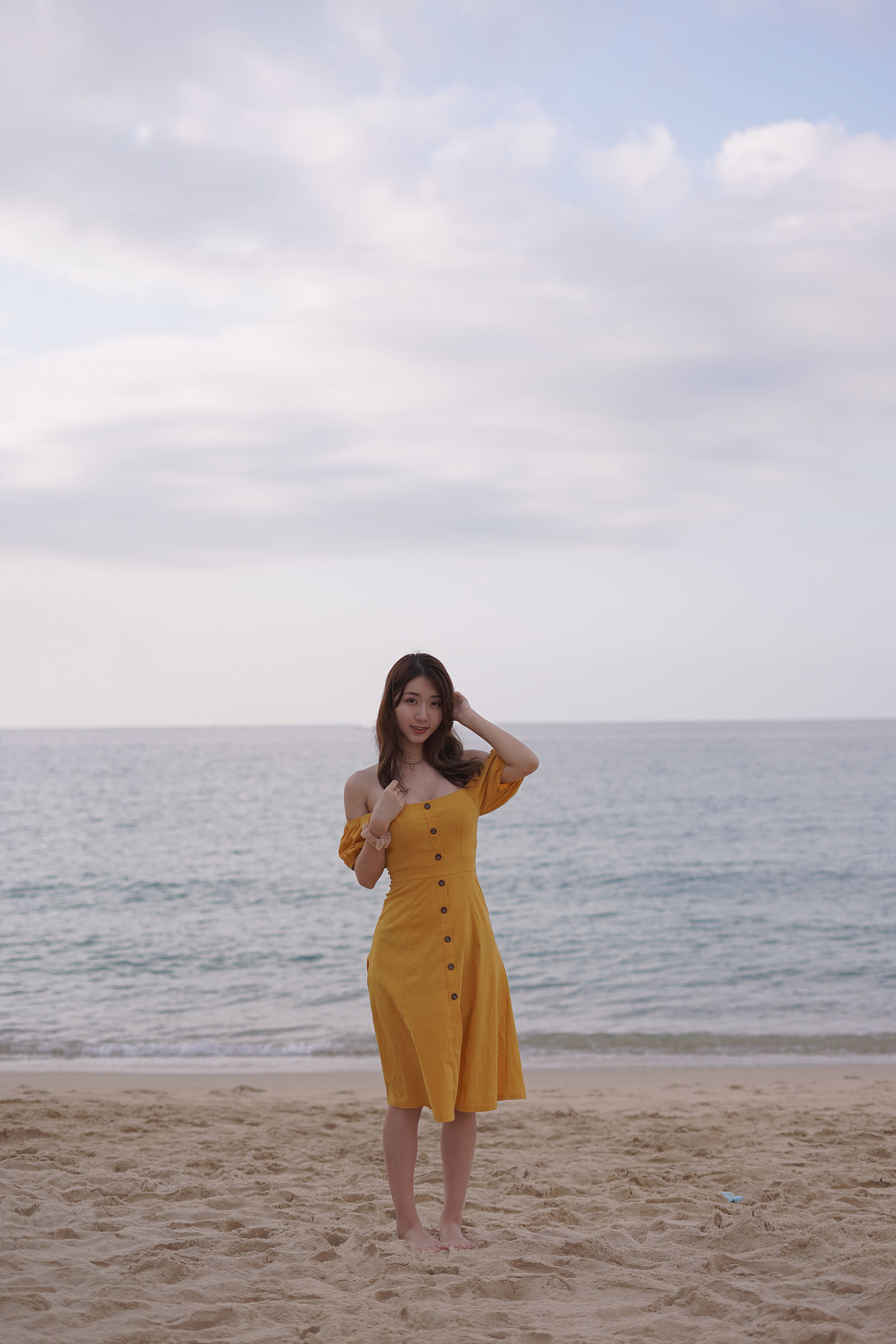 [COS福利] 人气Coser黑川 - 海岛之旅 黄色连衣裙  第17张