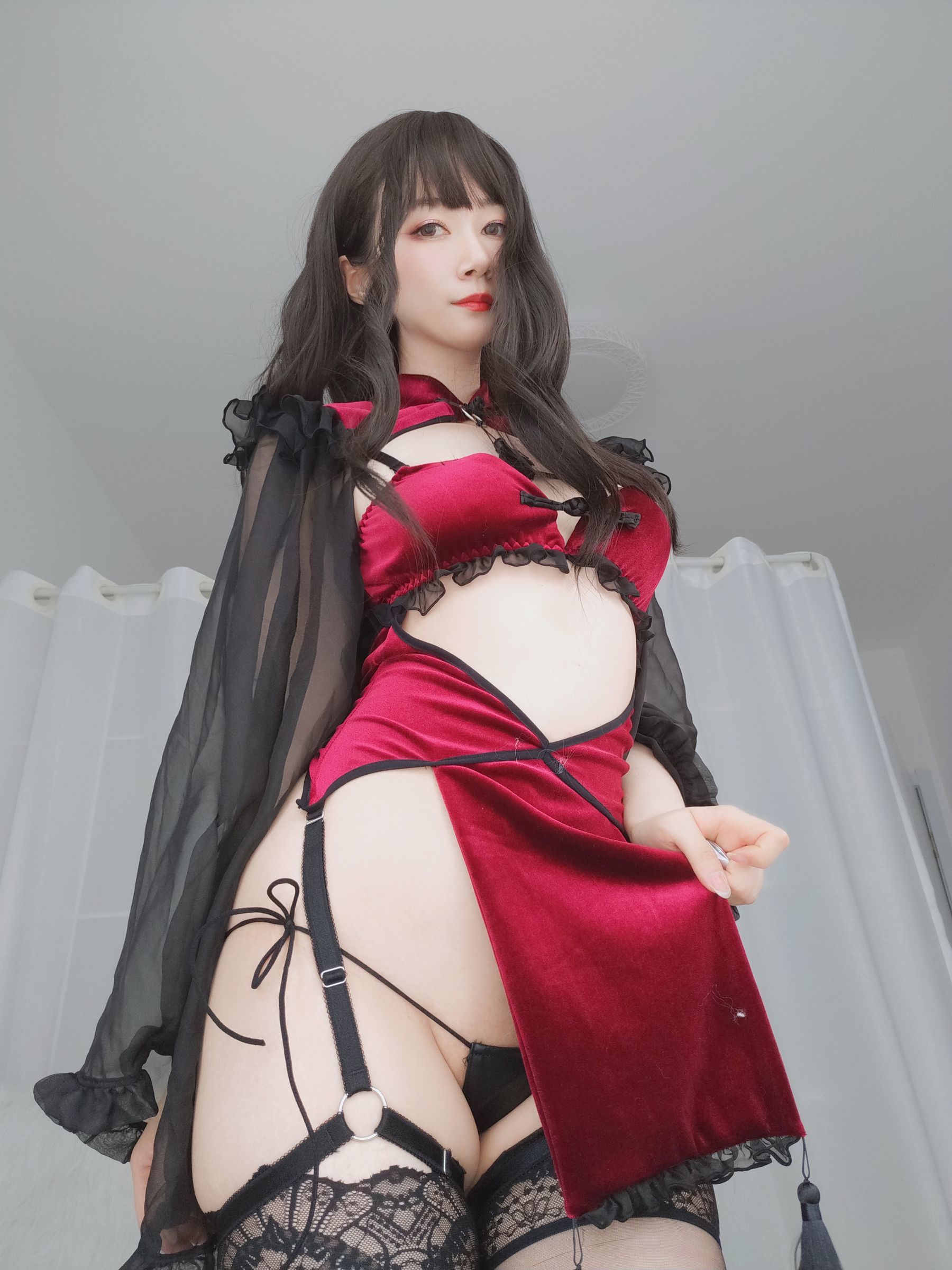  Coser小姐姐白银 - 红丝绒旗袍 第46张