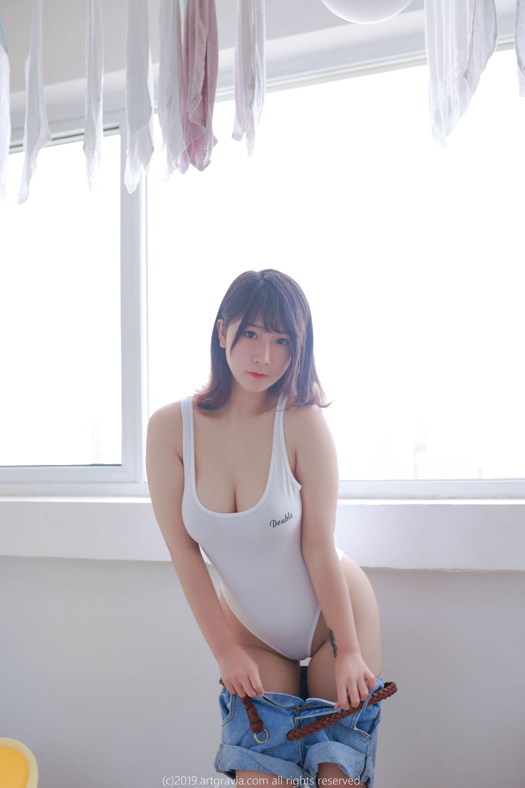 [ARTGRAVIA] 猫九酱Sakura 高叉连体衣&amp;齐逼小短裙  第3张
