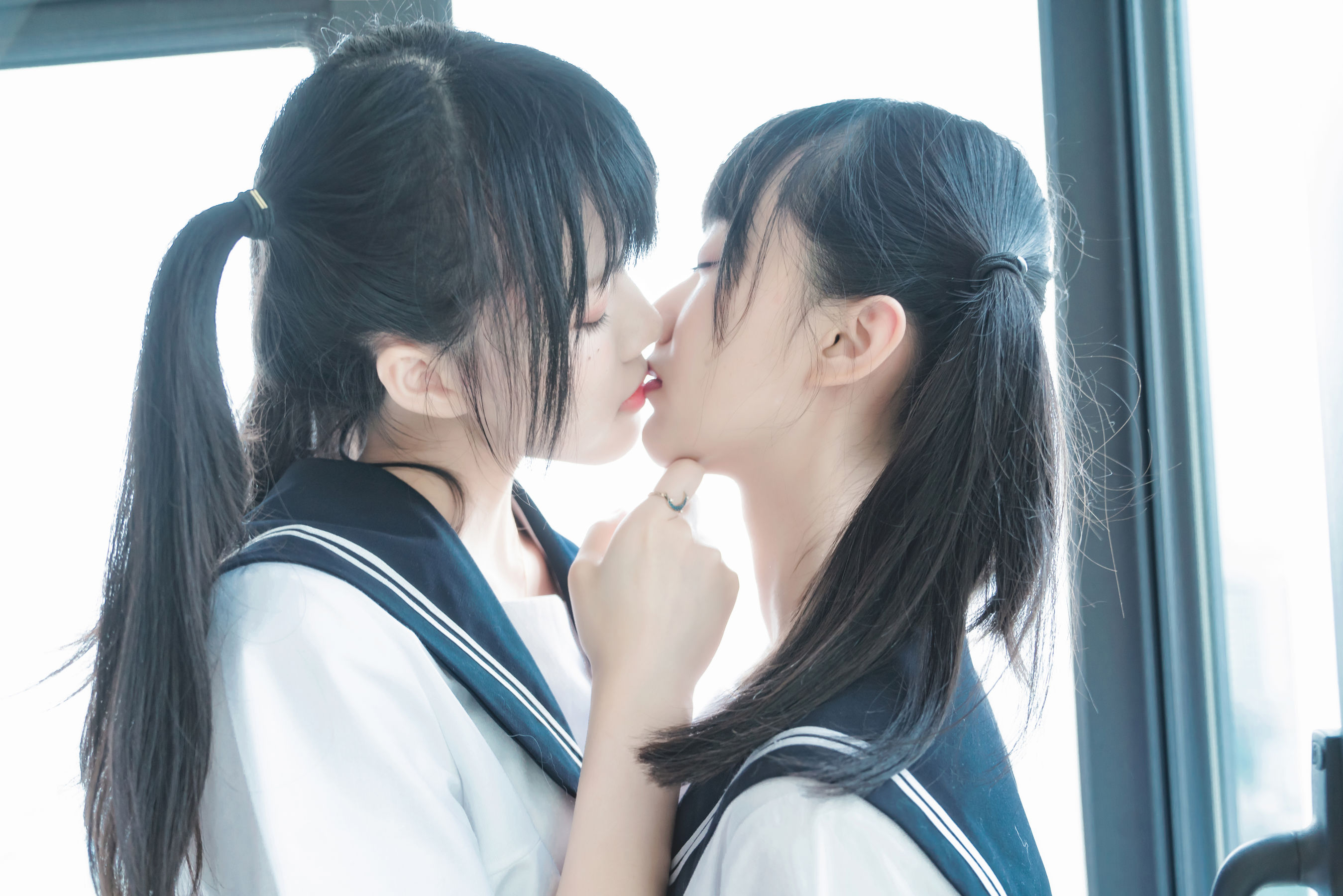 萌系小姐姐木绵绵OwO&桜桃喵 她(制服×制服)  第21张