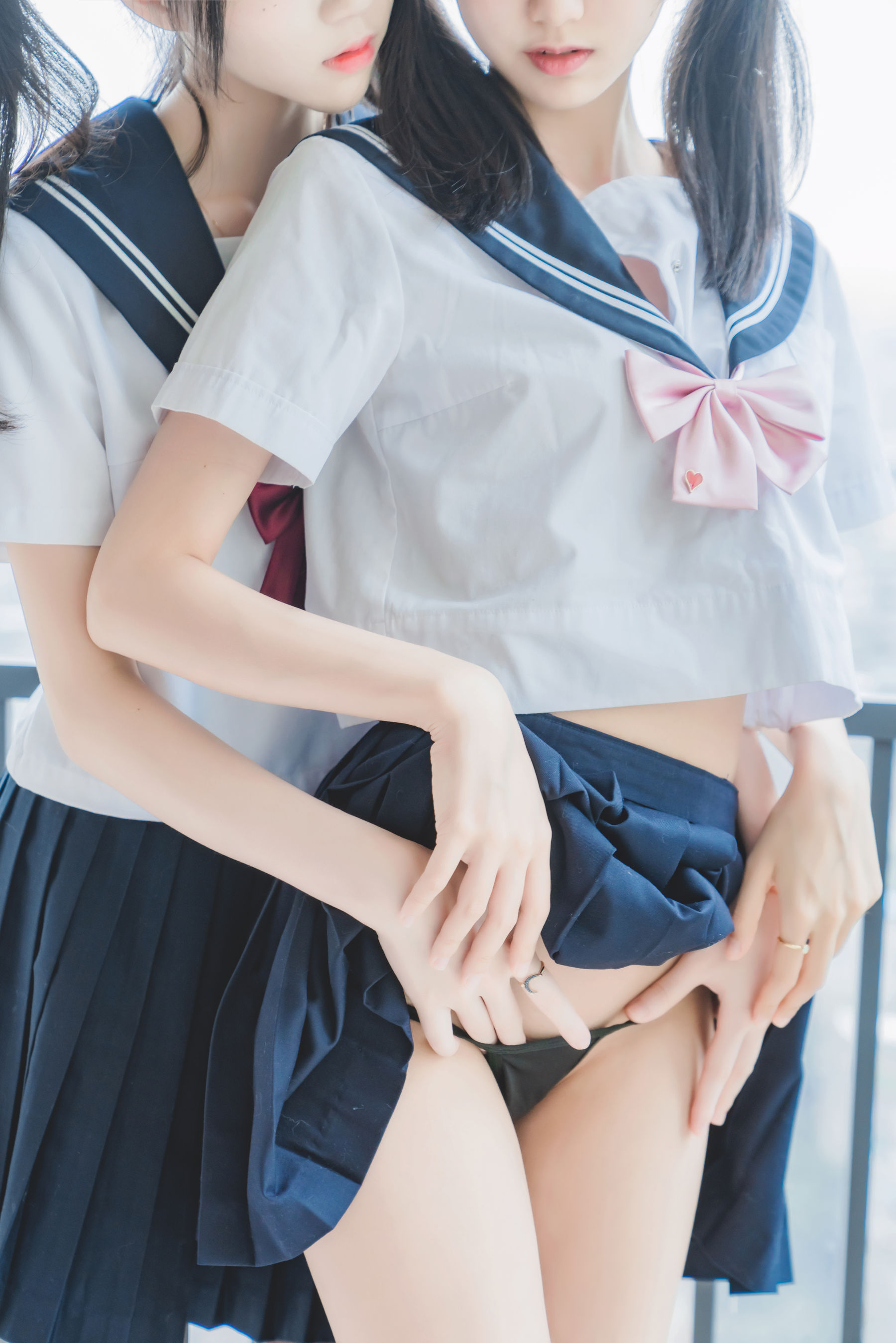 萌系小姐姐木绵绵OwO&桜桃喵 她(制服×制服)  第17张