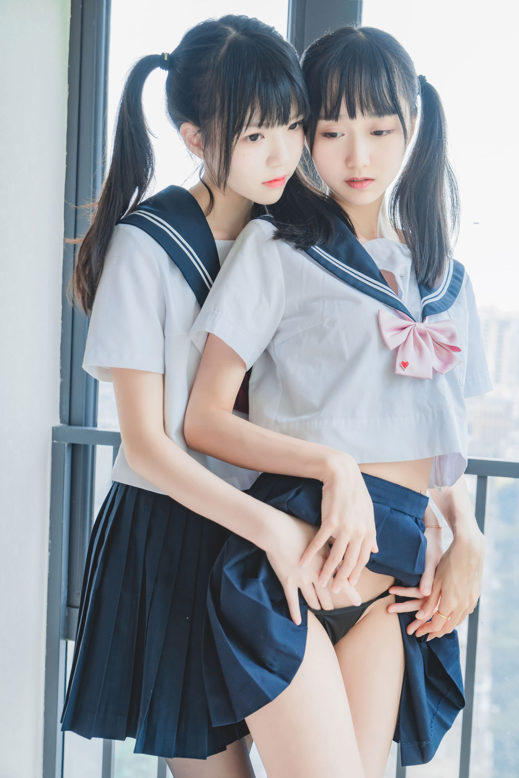 萌系小姐姐木绵绵OwO&桜桃喵 她(制服×制服)  第18张