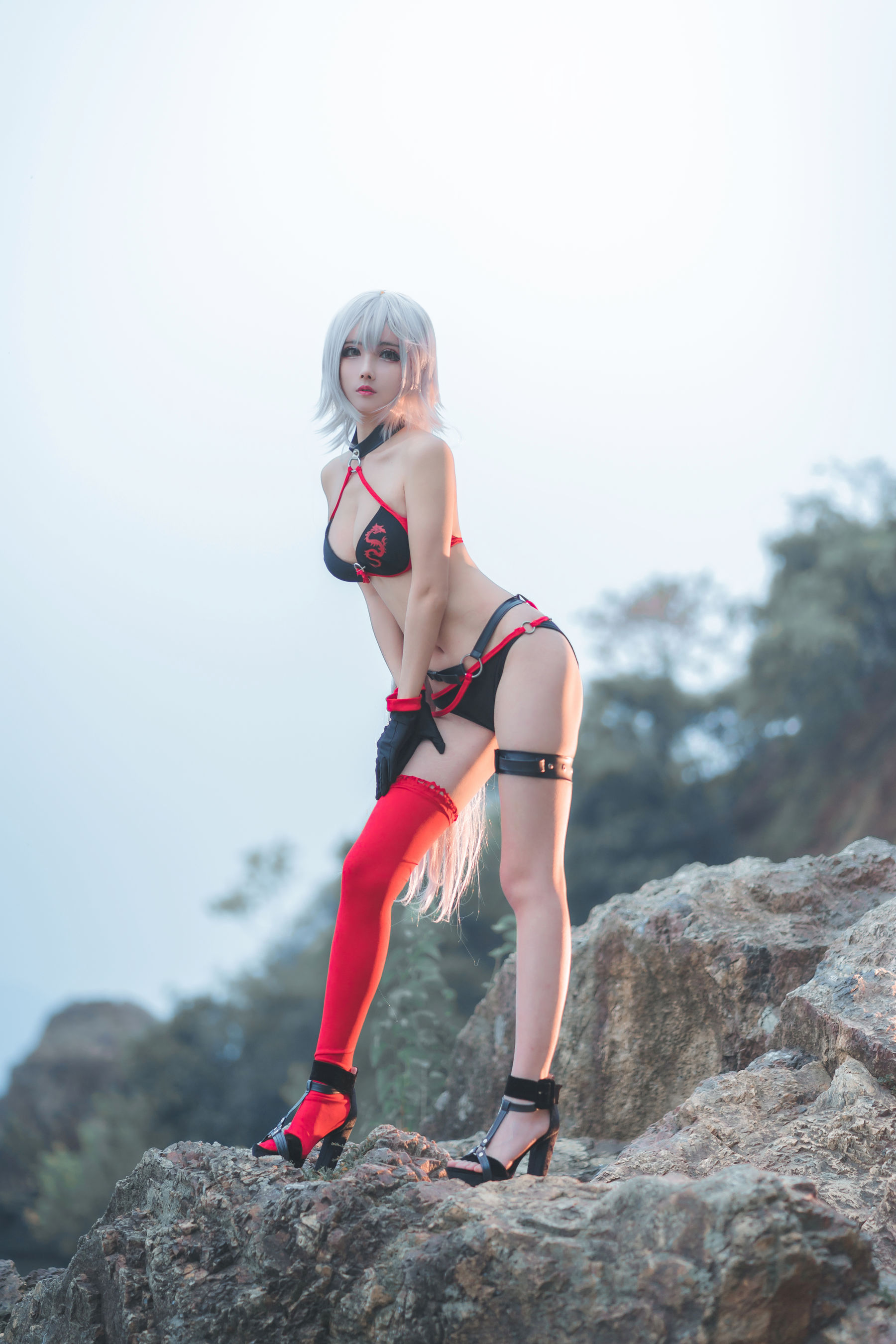 COS福利rioko凉凉子 泳装黑贞  第11张