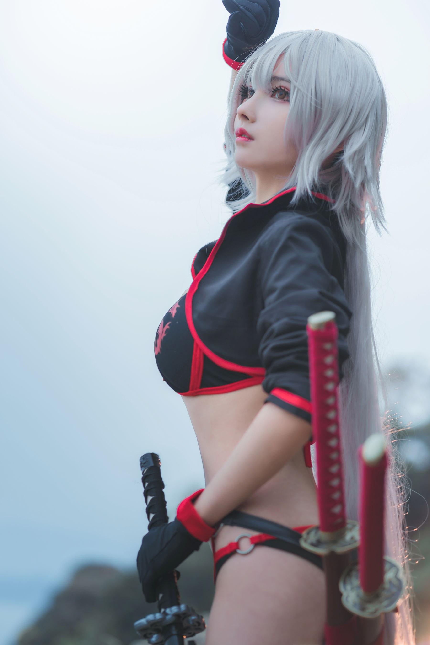 COS福利rioko凉凉子 泳装黑贞  第4张