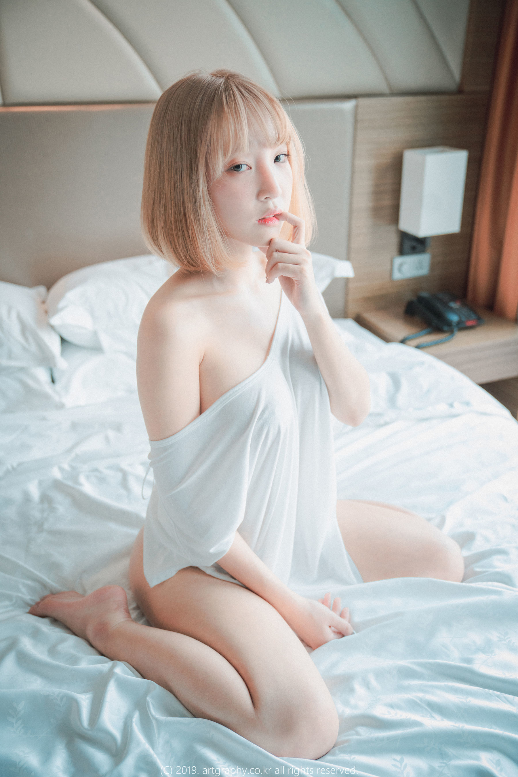 [ARTGRAVIA] VOL.062 巨乳少女姜仁卿 - 丁字裤 T恤衫 网袜兔女郎  第12张